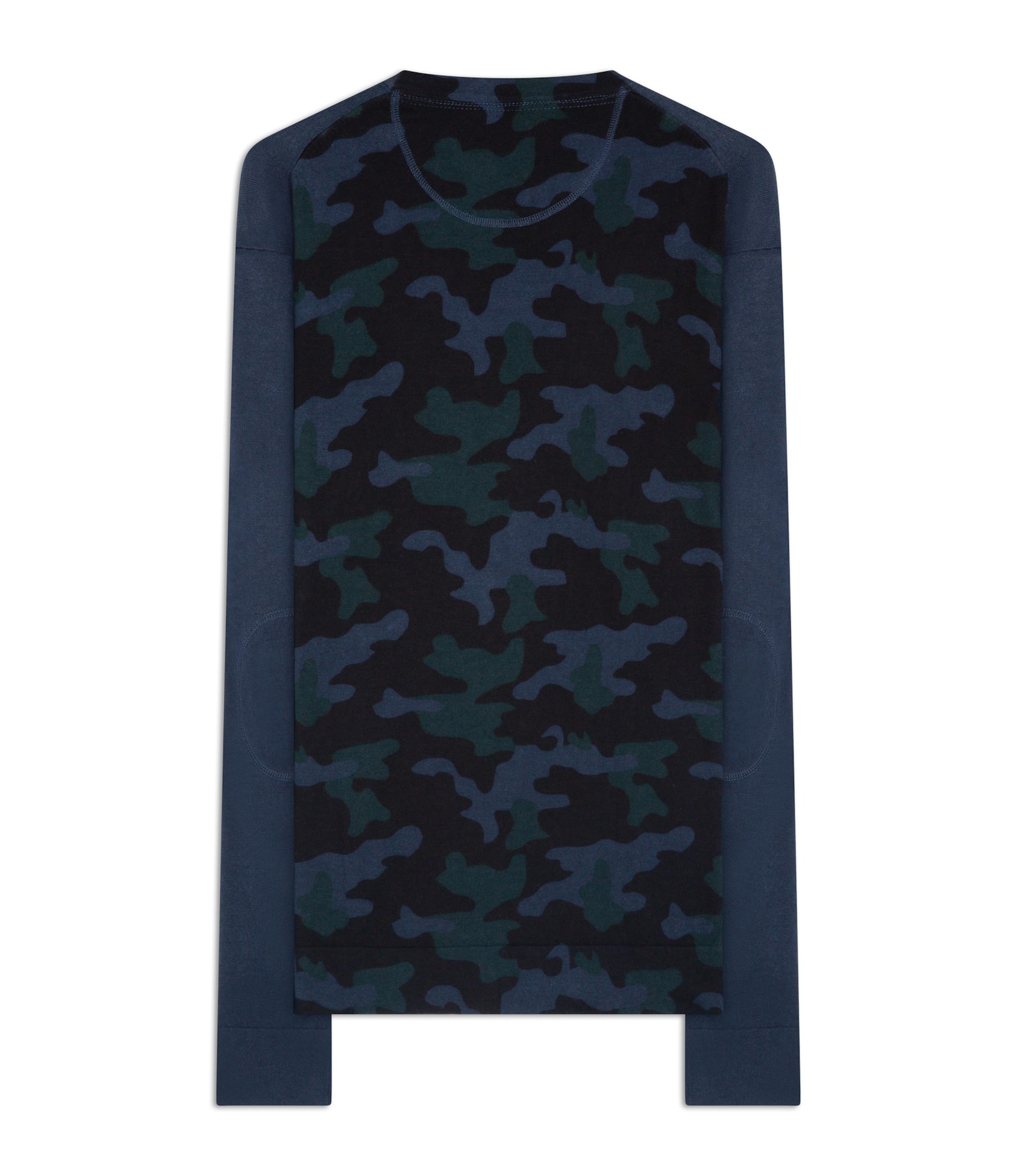 Tricot Alg Det Cot Camuflado Azul Marinho