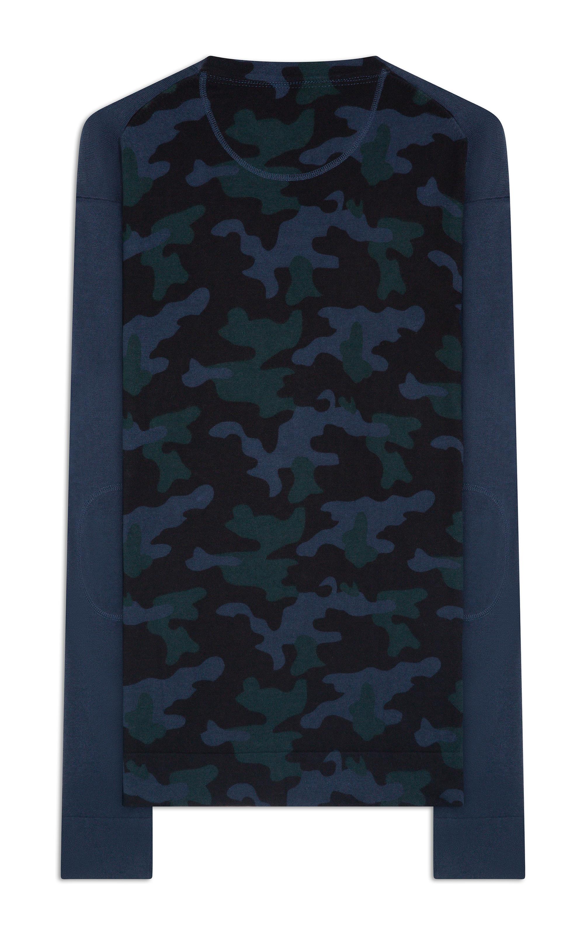 Tricot Alg Det Cot Camuflado Azul Marinho