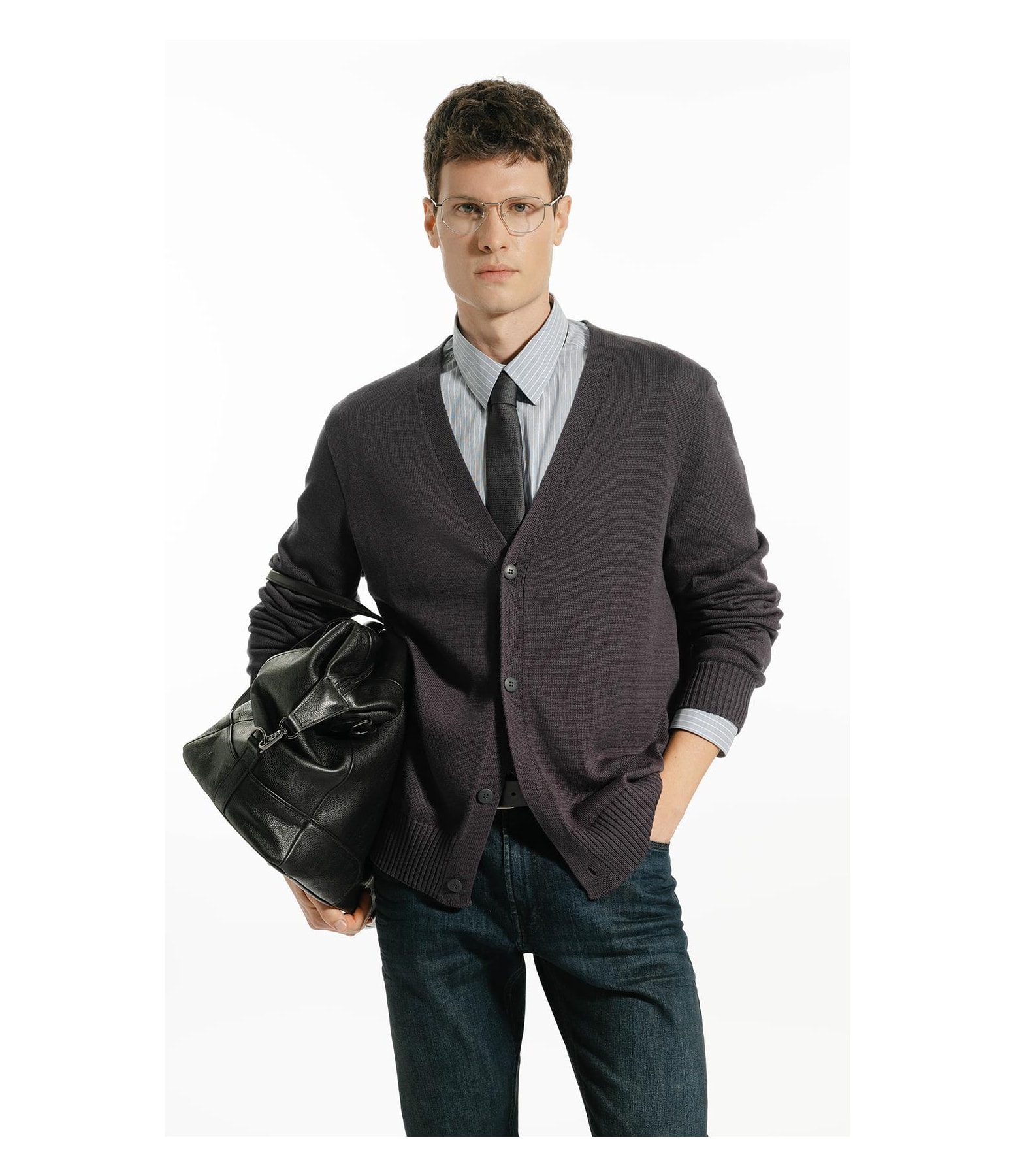 Tricot Cardigan Serido Grafite
