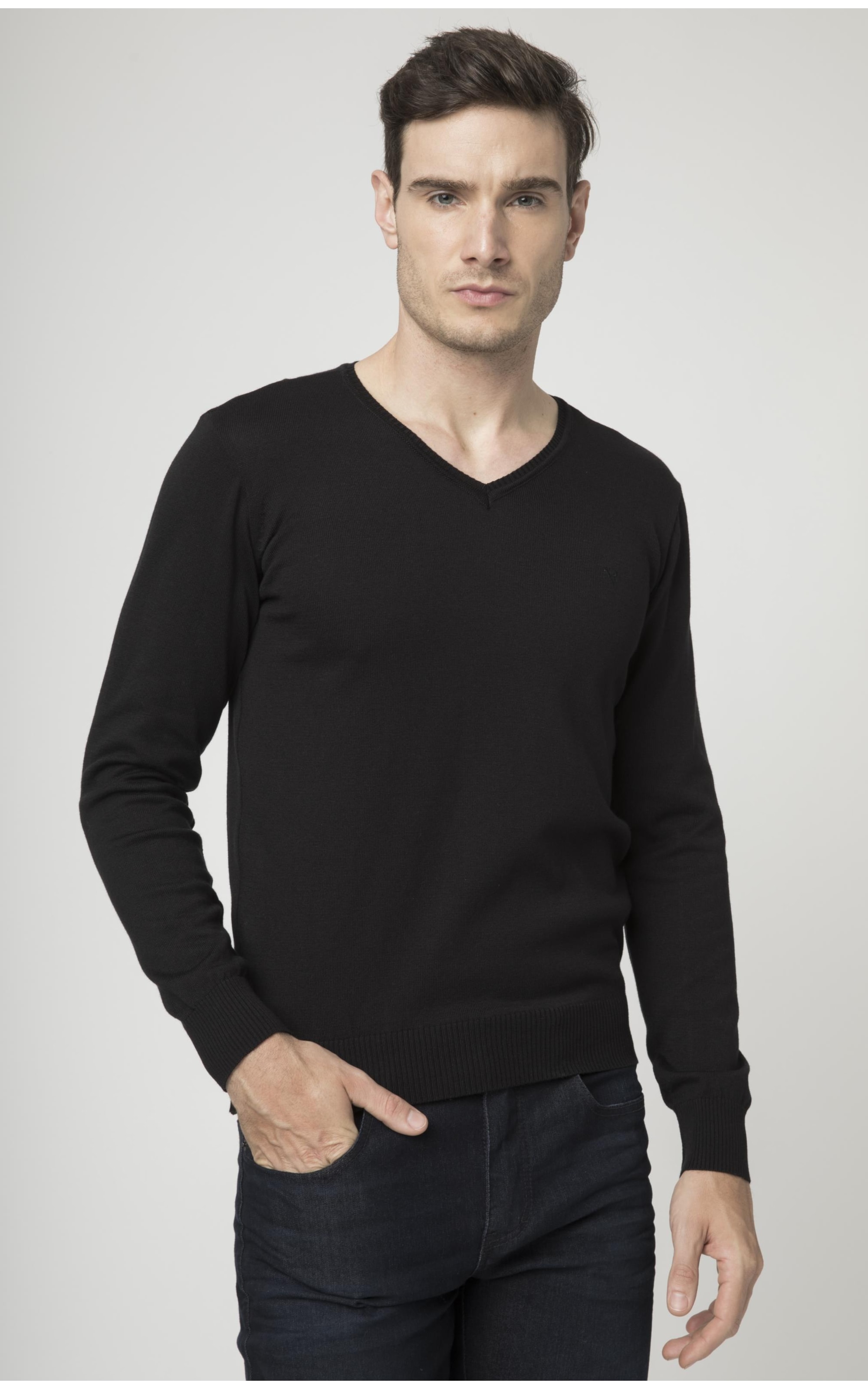 Tricot Careca Manga Raglan Preto