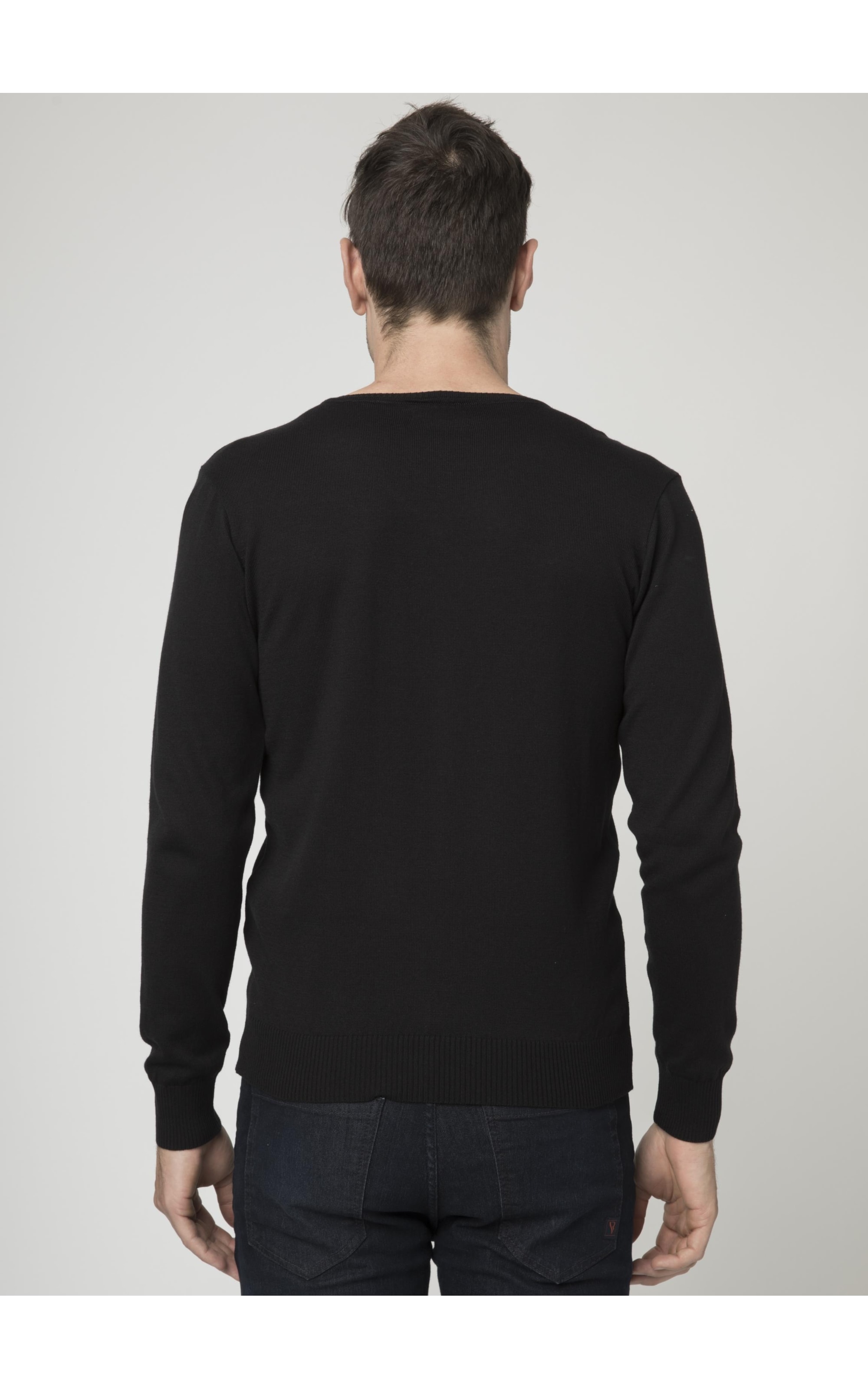 Tricot Careca Manga Raglan Preto