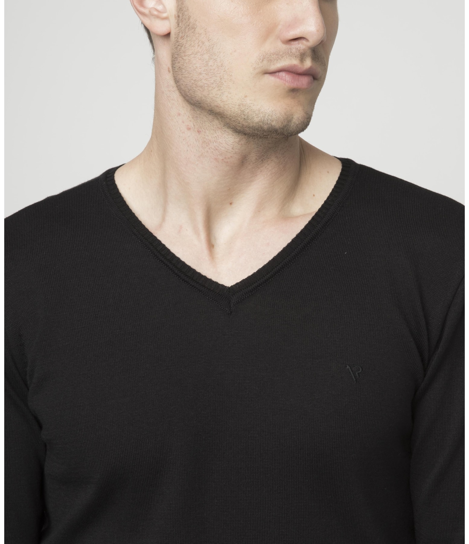 Tricot Careca Manga Raglan Preto