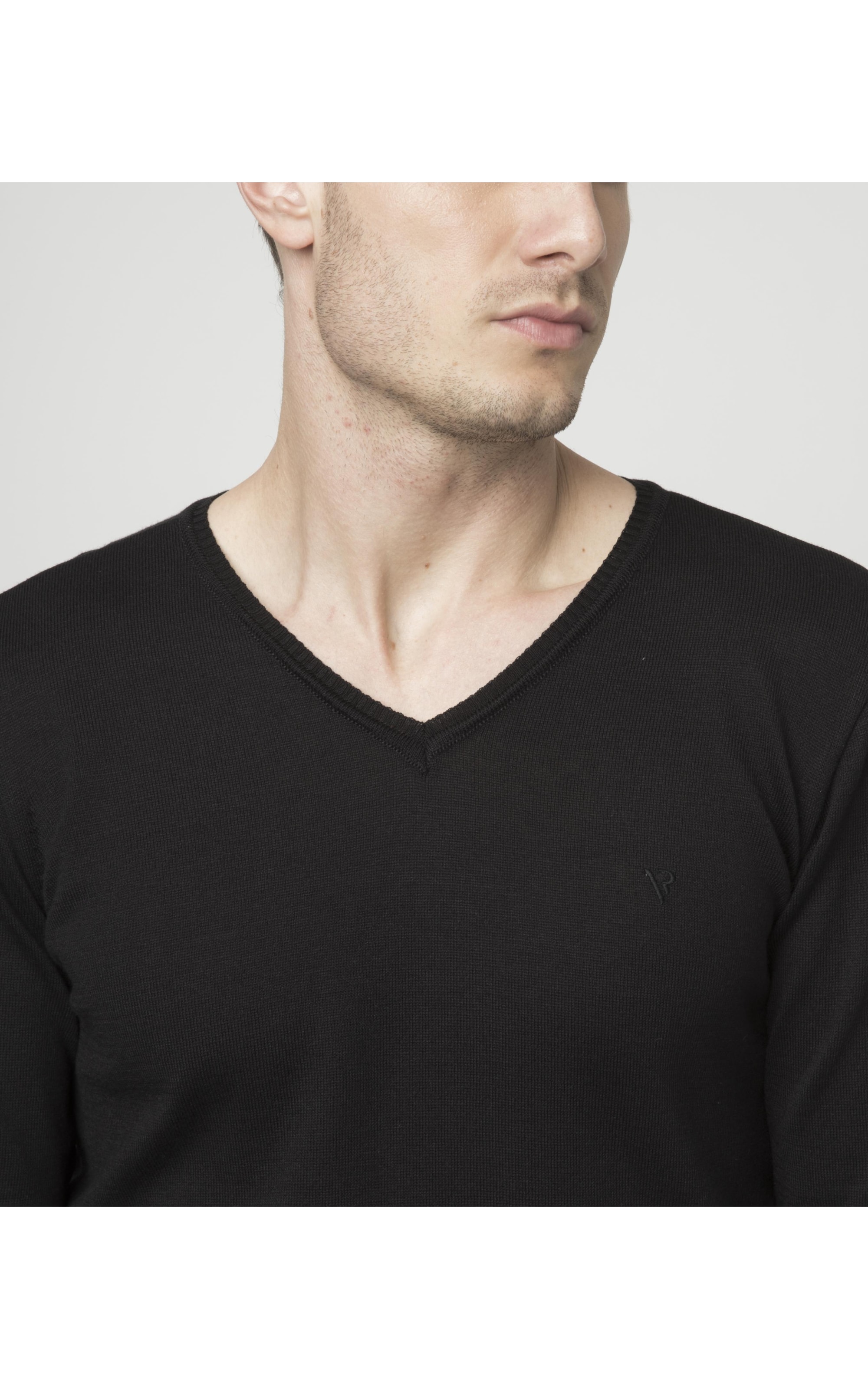 Tricot Careca Manga Raglan Preto