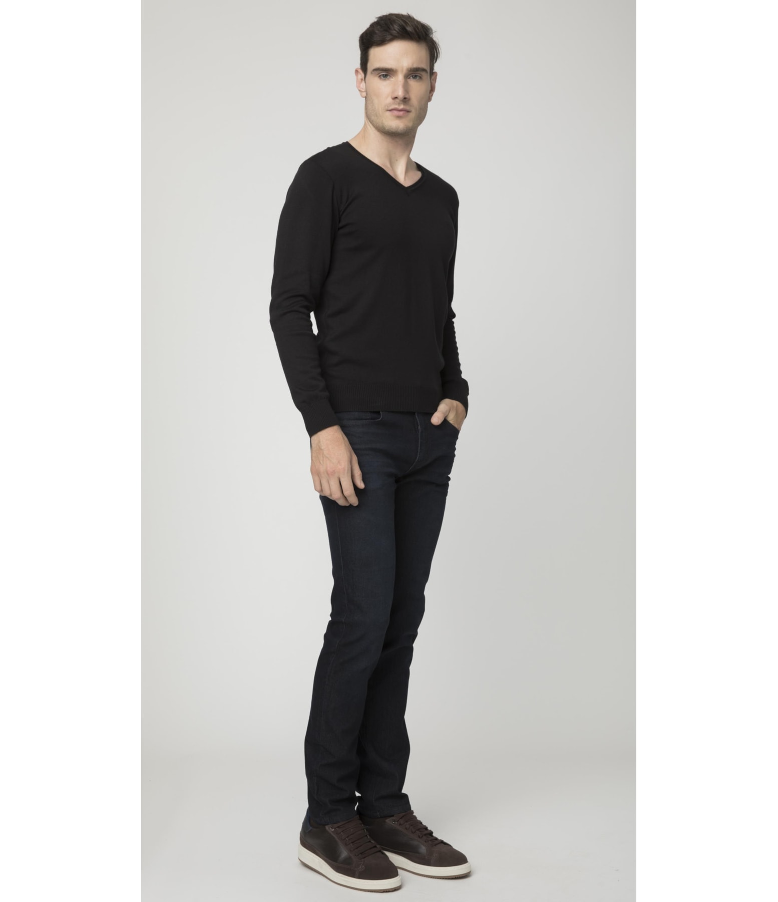 Tricot Careca Manga Raglan Preto