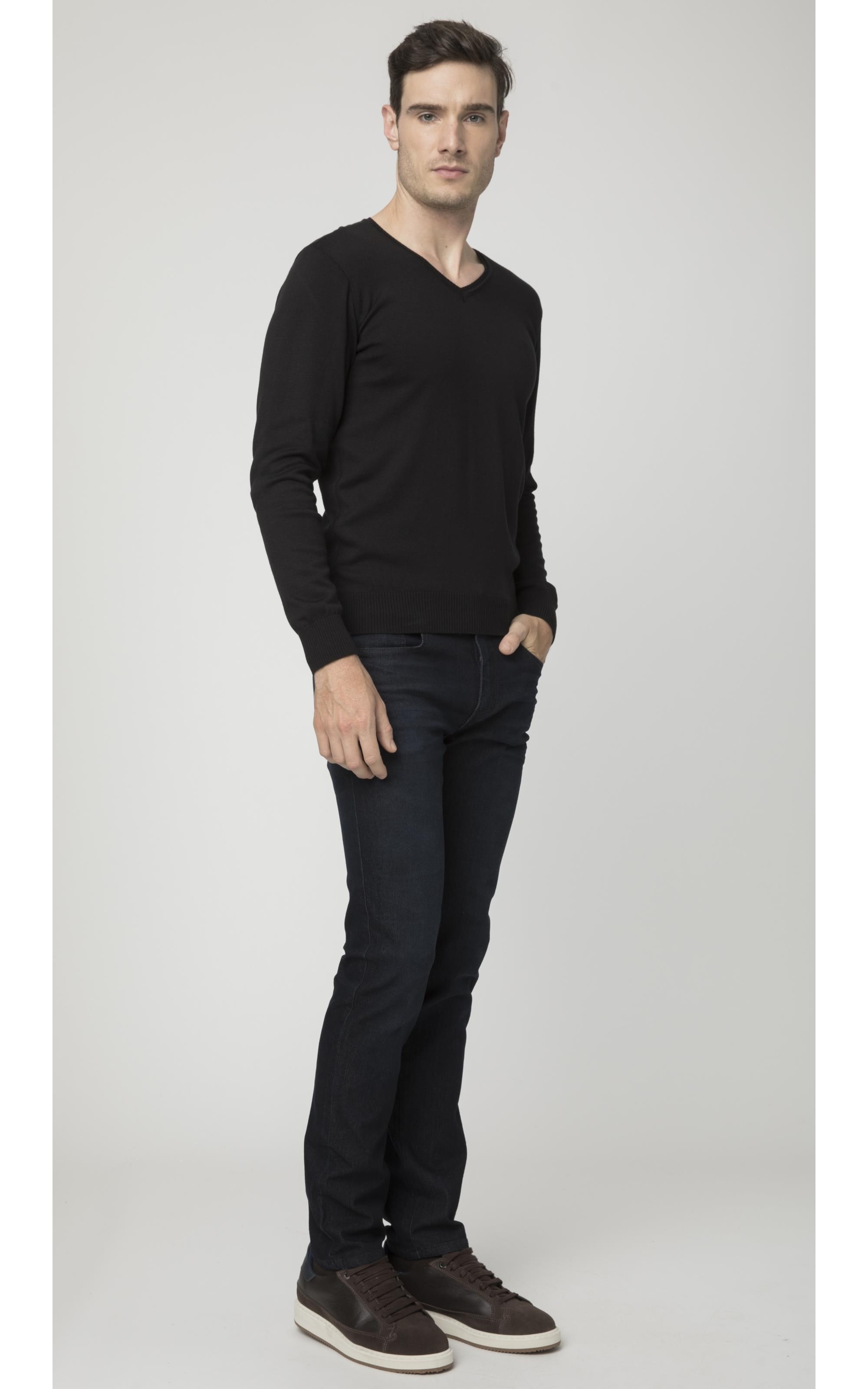 Tricot Careca Manga Raglan Preto