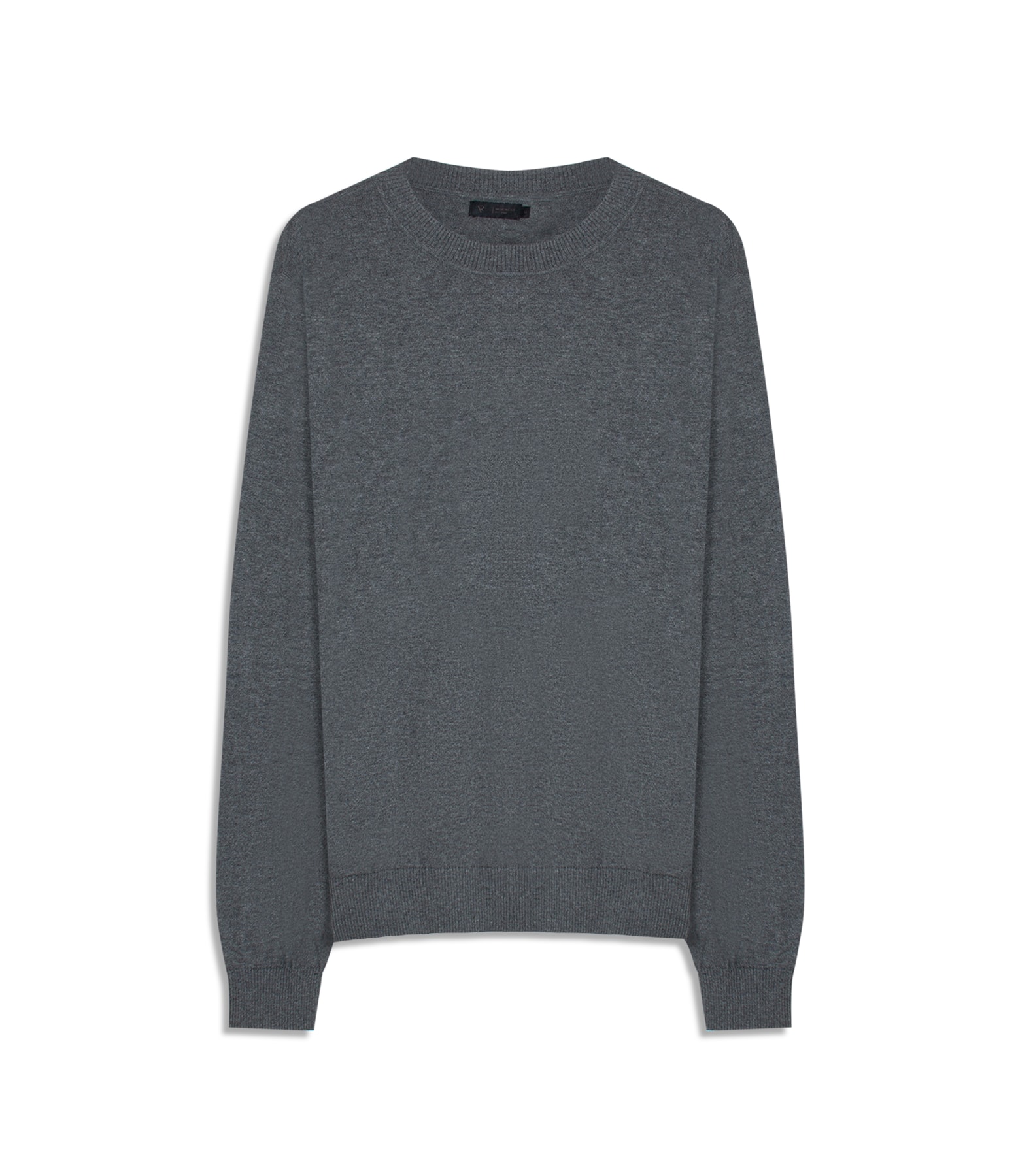 Tricot Cashmere Gola Careca Chumbo Mescla