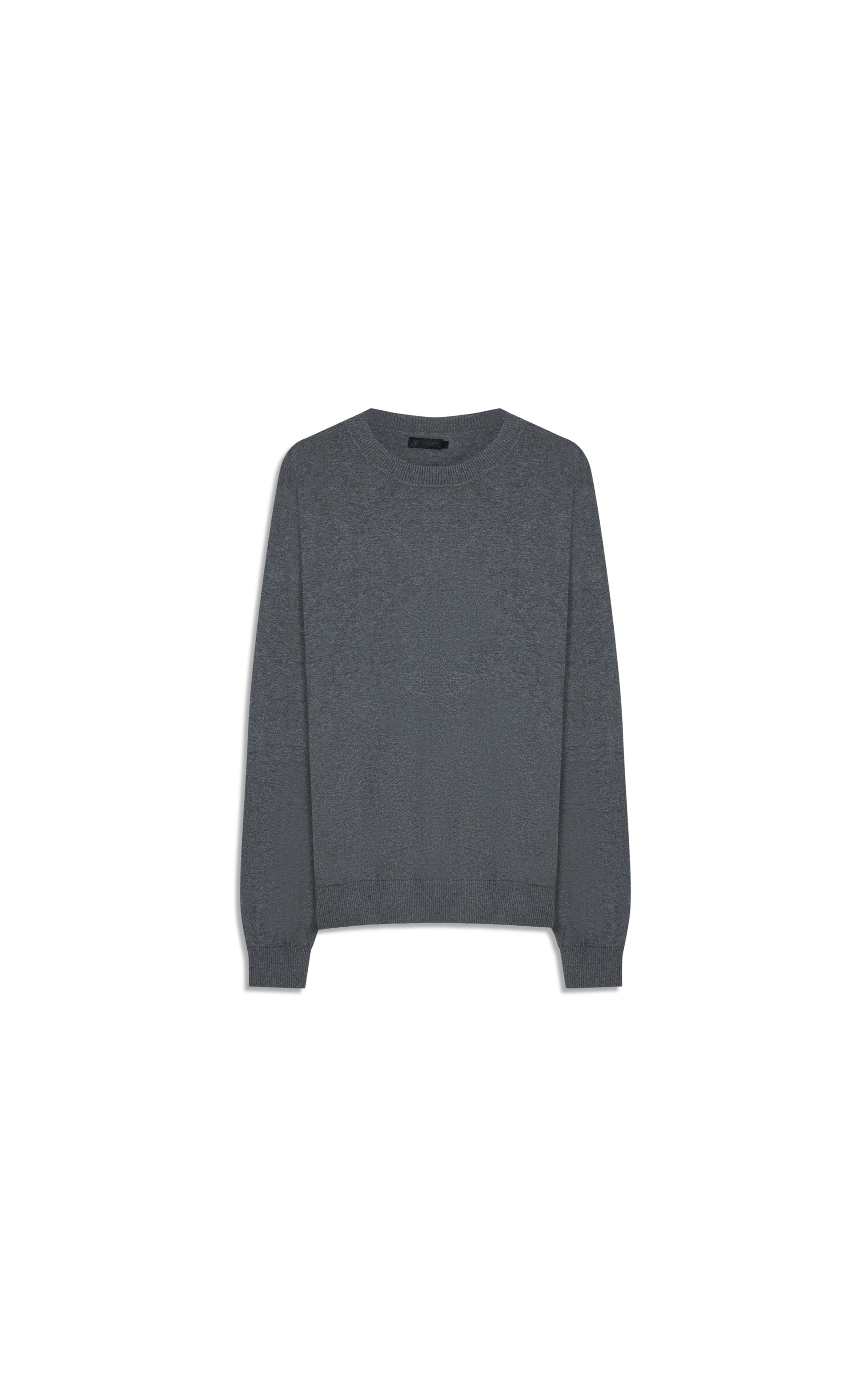 Tricot Cashmere Gola Careca Chumbo Mescla