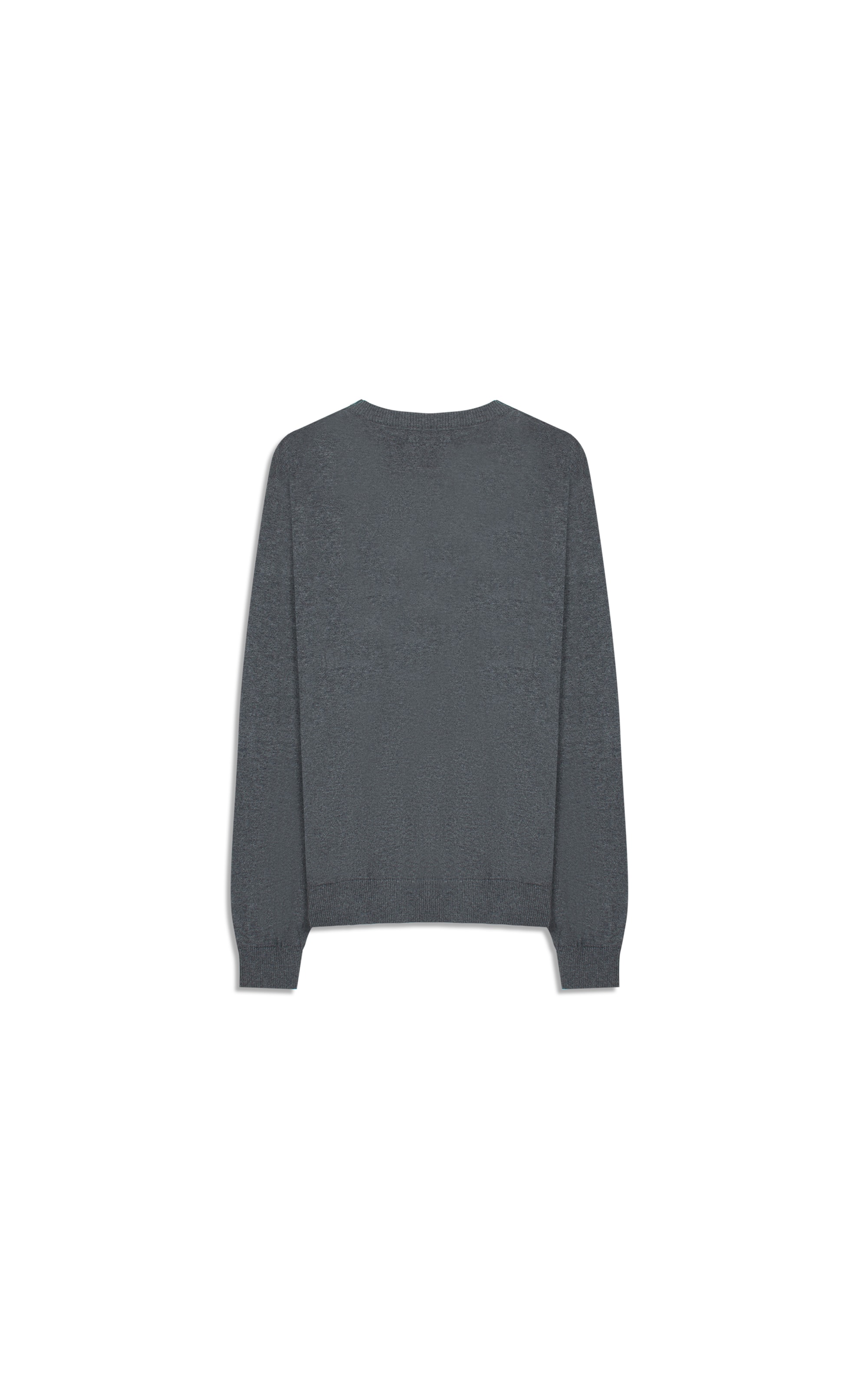 Tricot Cashmere Gola Careca Chumbo Mescla
