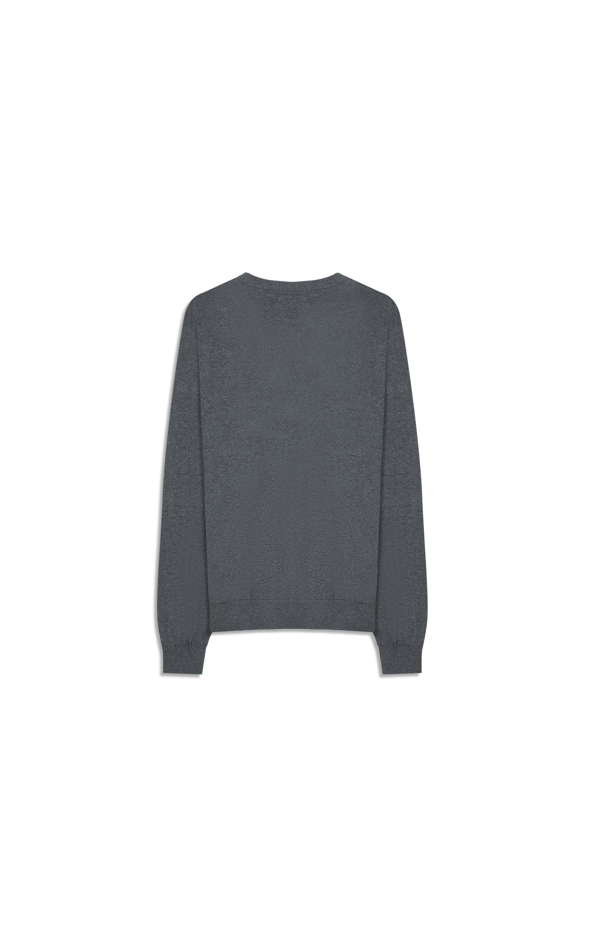Tricot Cashmere Gola Careca Chumbo Mescla