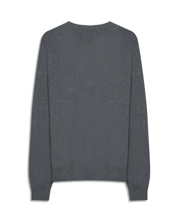 Tricot Cashmere Gola Careca Chumbo Mescla