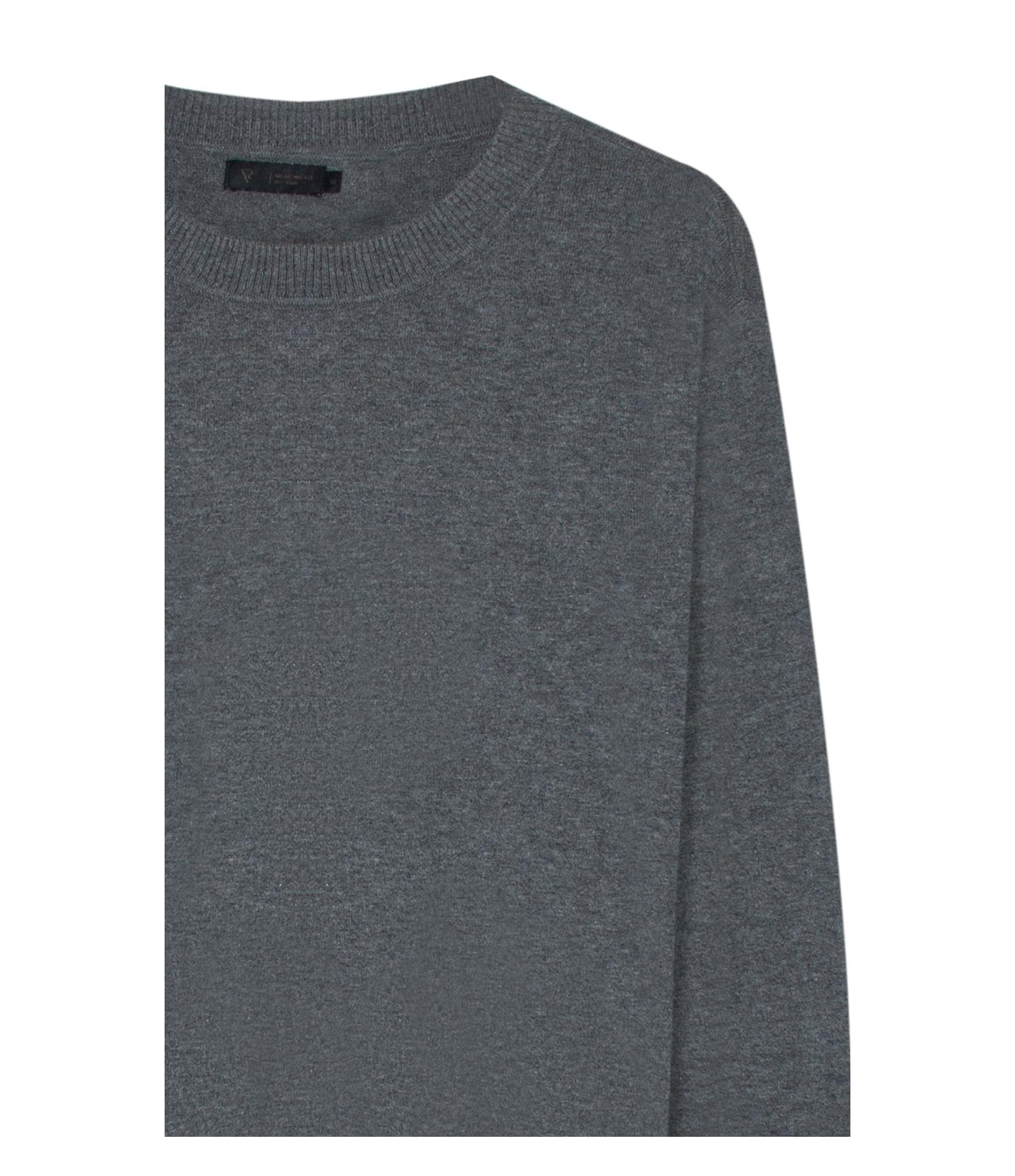 Tricot Cashmere Gola Careca Chumbo Mescla