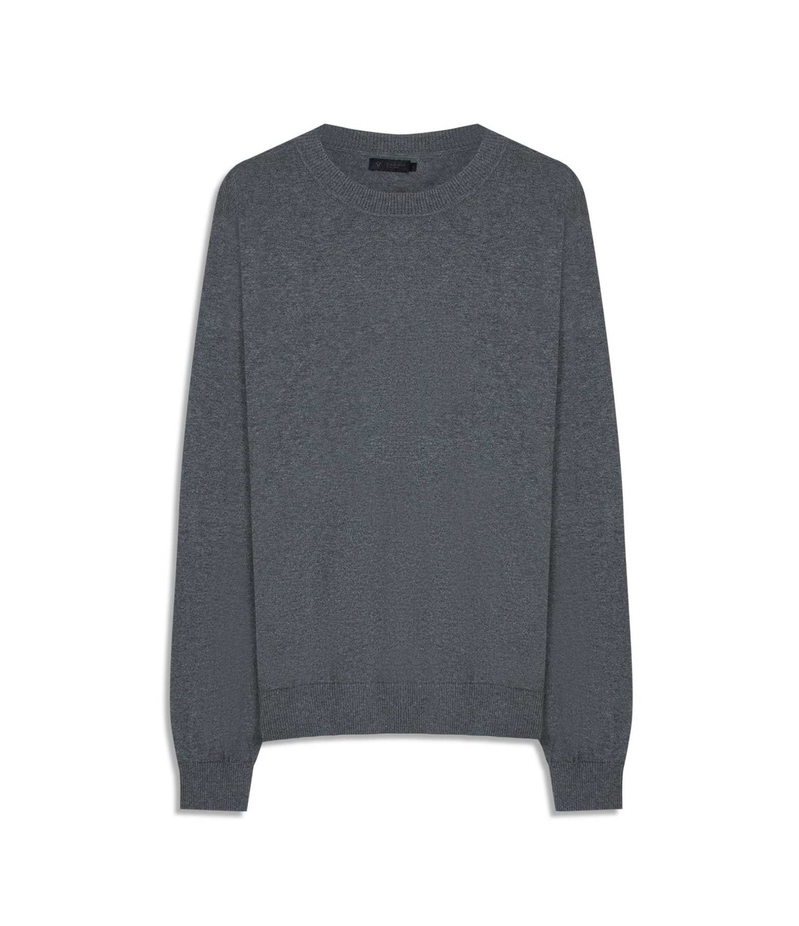 Tricot Cashmere Gola Careca Chumbo Mescla
