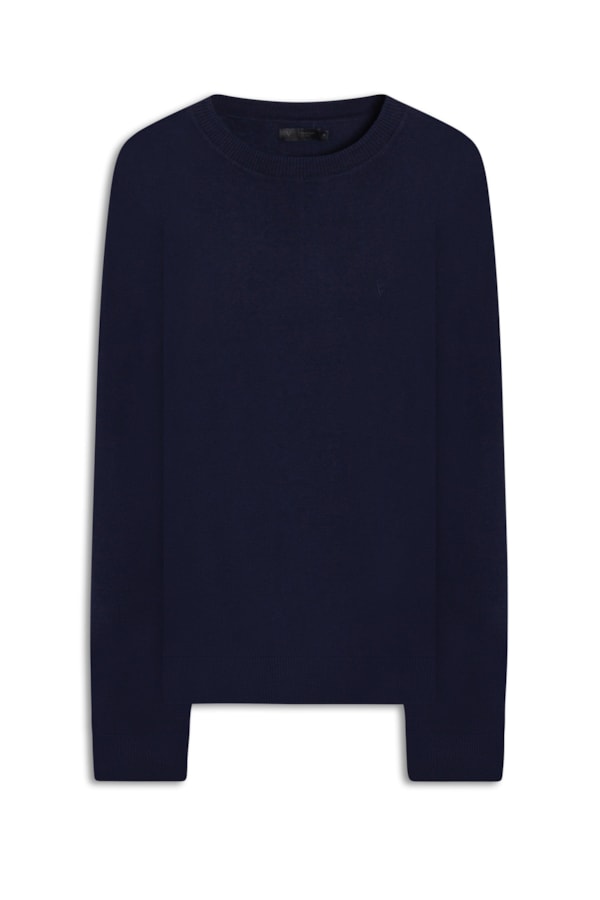 Tricot Cashmere Gola Careca Dark Navy