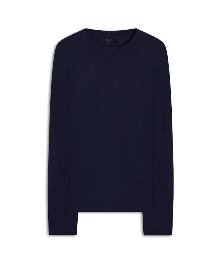 Tricot Cashmere Gola Careca Dark Navy