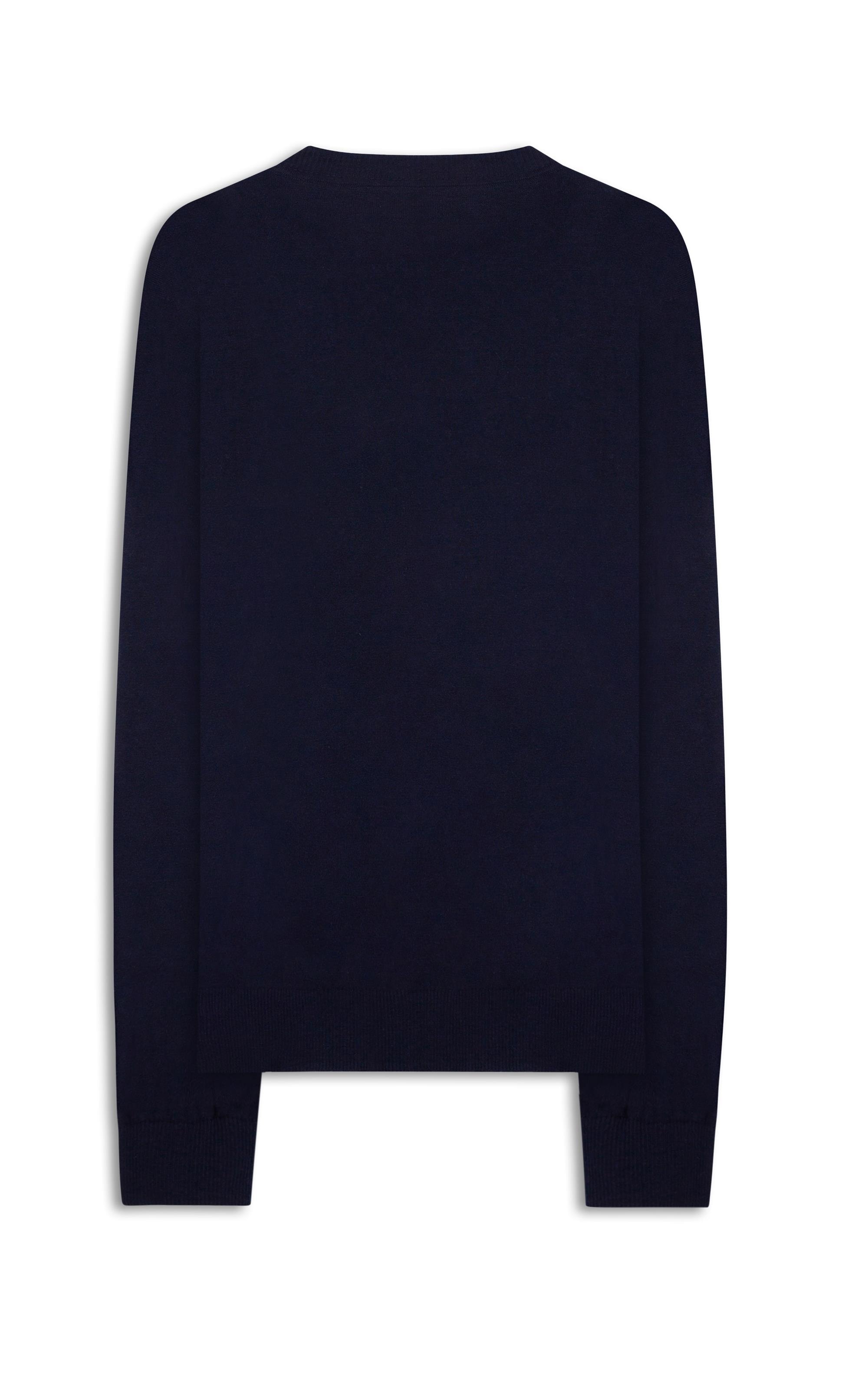 Tricot Cashmere Gola Careca Dark Navy