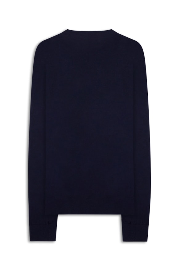 Tricot Cashmere Gola Careca Dark Navy