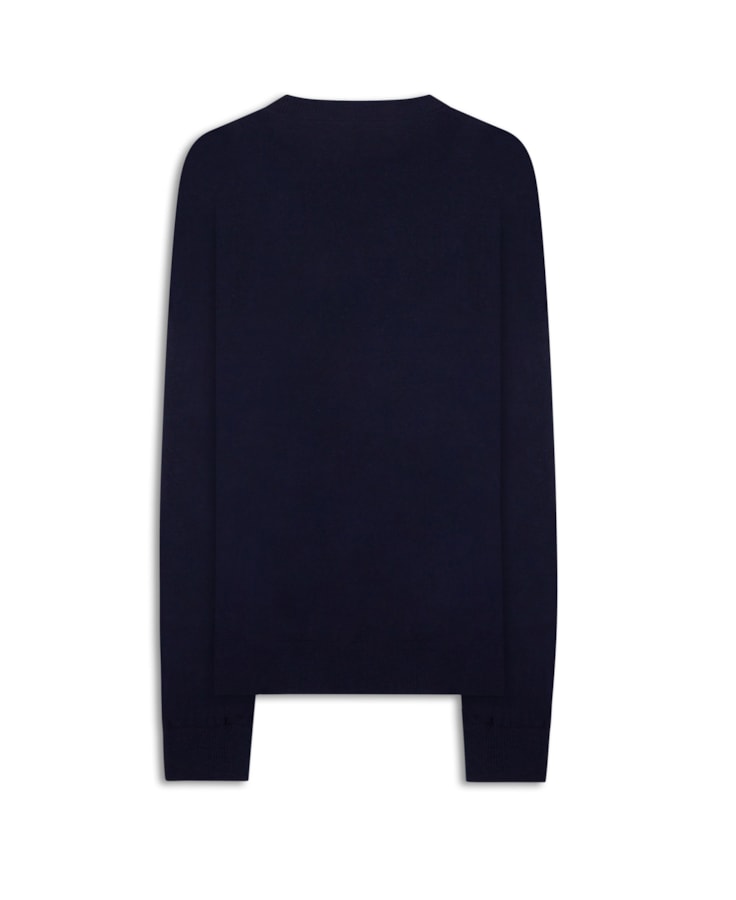 Tricot Cashmere Gola Careca Dark Navy