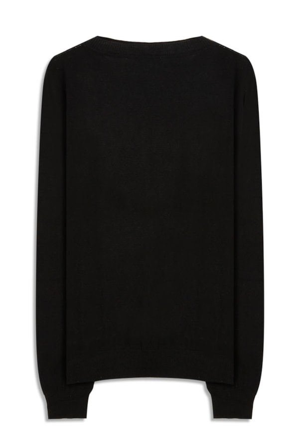 Tricot Cashmere Gola Careca Preto