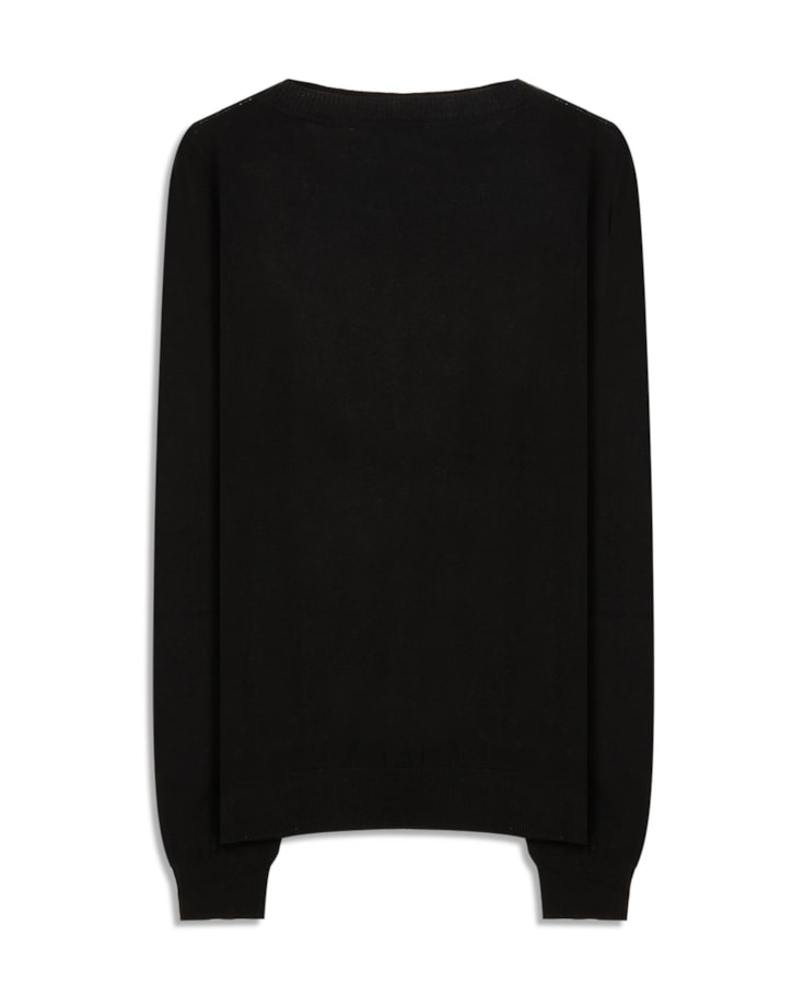 Tricot Cashmere Gola Careca Preto