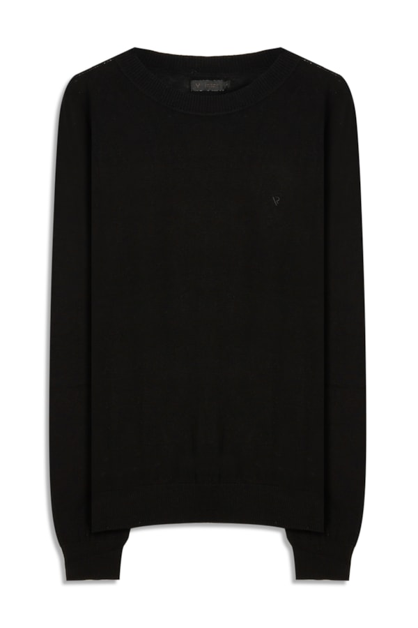 Tricot Cashmere Gola Careca Preto