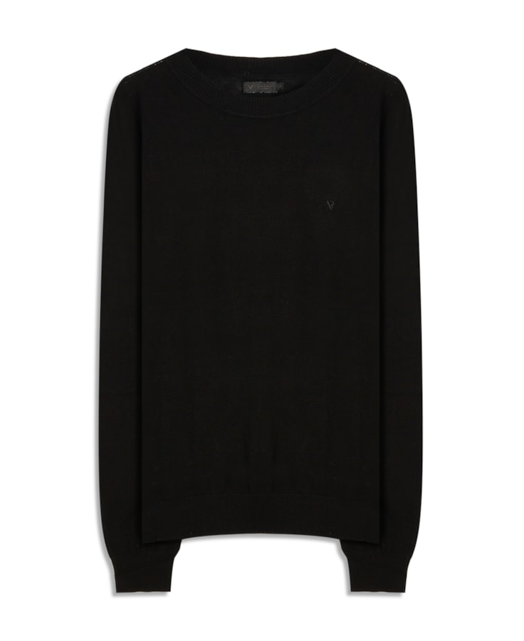Tricot Cashmere Gola Careca Preto