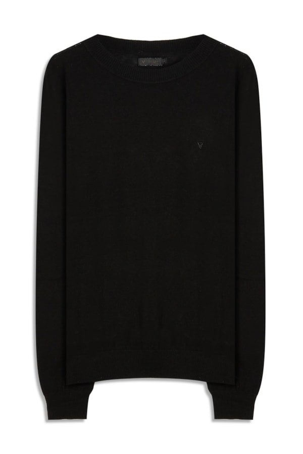 Tricot Cashmere Gola Careca Preto
