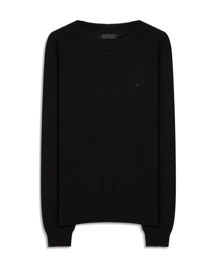 Tricot Cashmere Gola Careca Preto