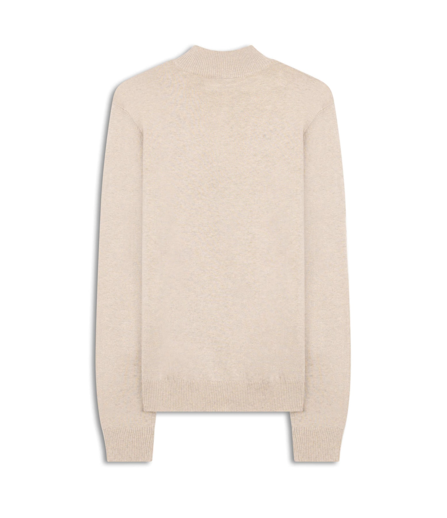 Tricot Cashmere Gola Com Ziper Areia