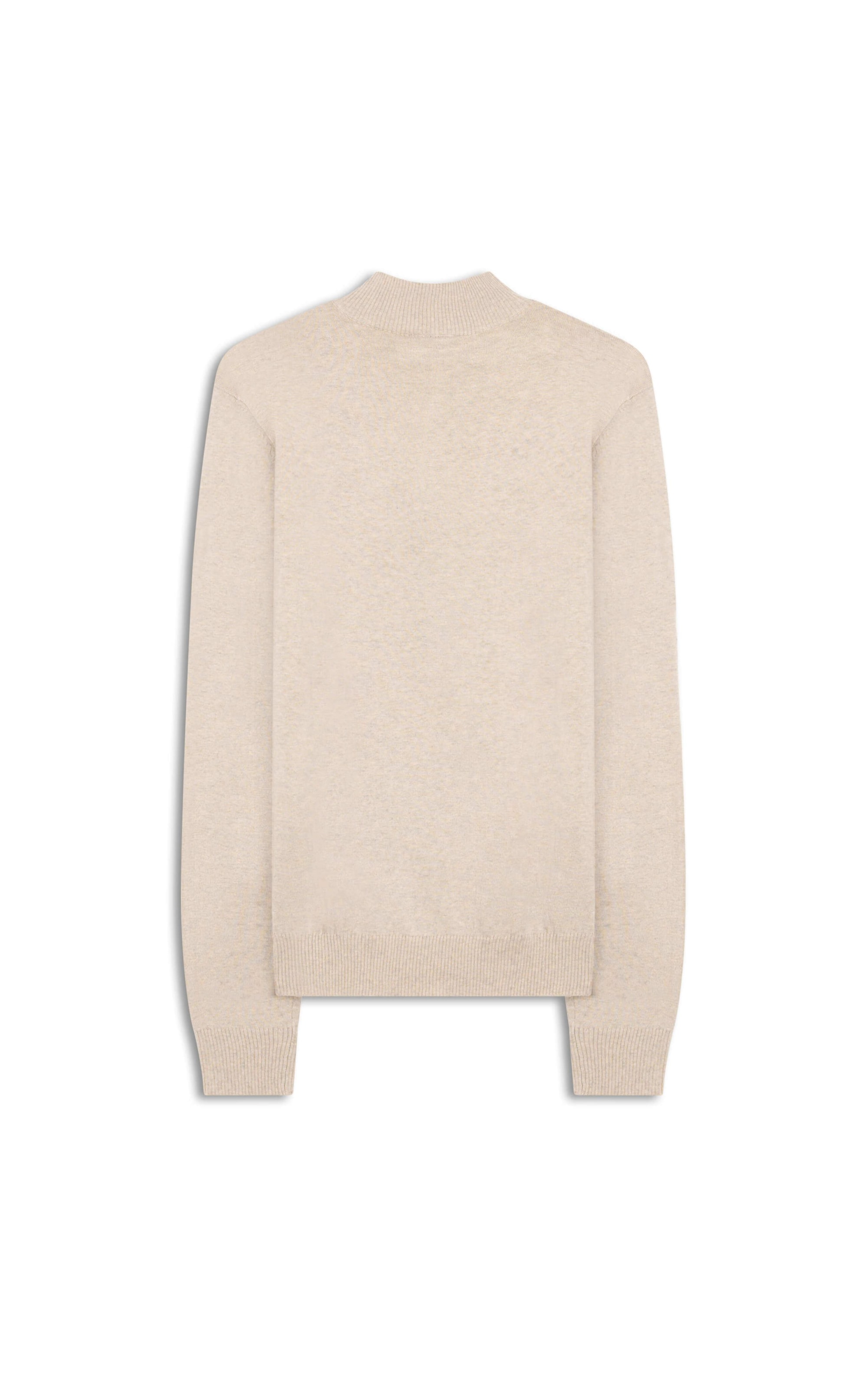 Tricot Cashmere Gola Com Ziper Areia