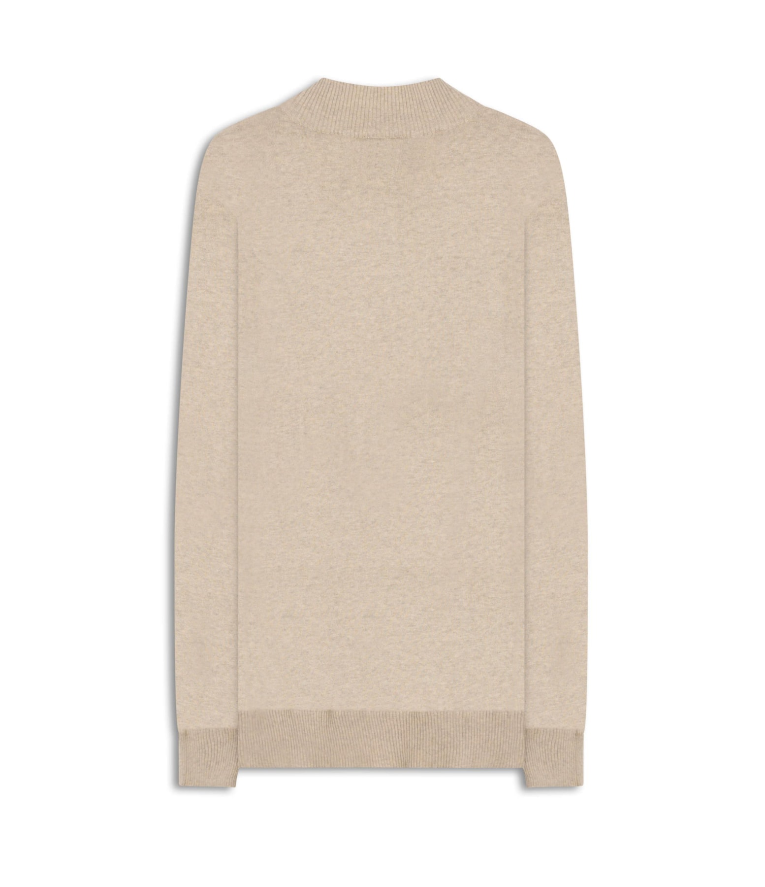 Tricot Cashmere Gola Com Ziper Areia