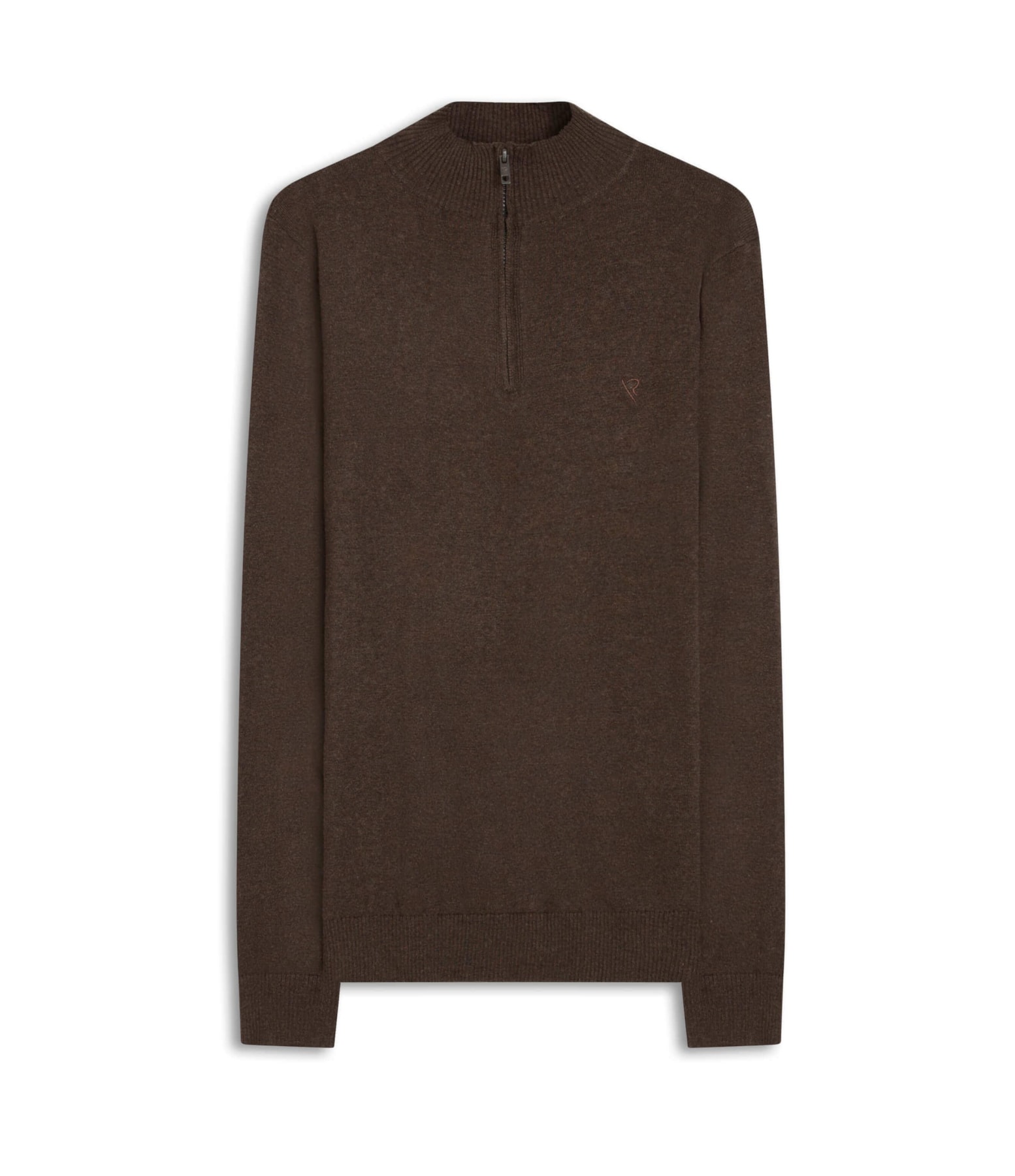 Tricot Cashmere Gola Com Ziper Tabaco
