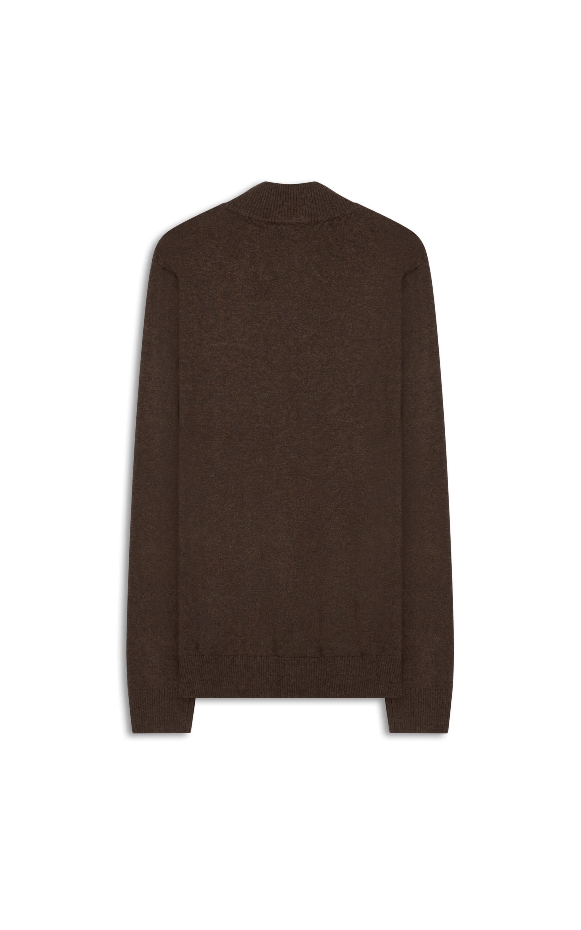 Tricot Cashmere Gola Com Ziper Tabaco