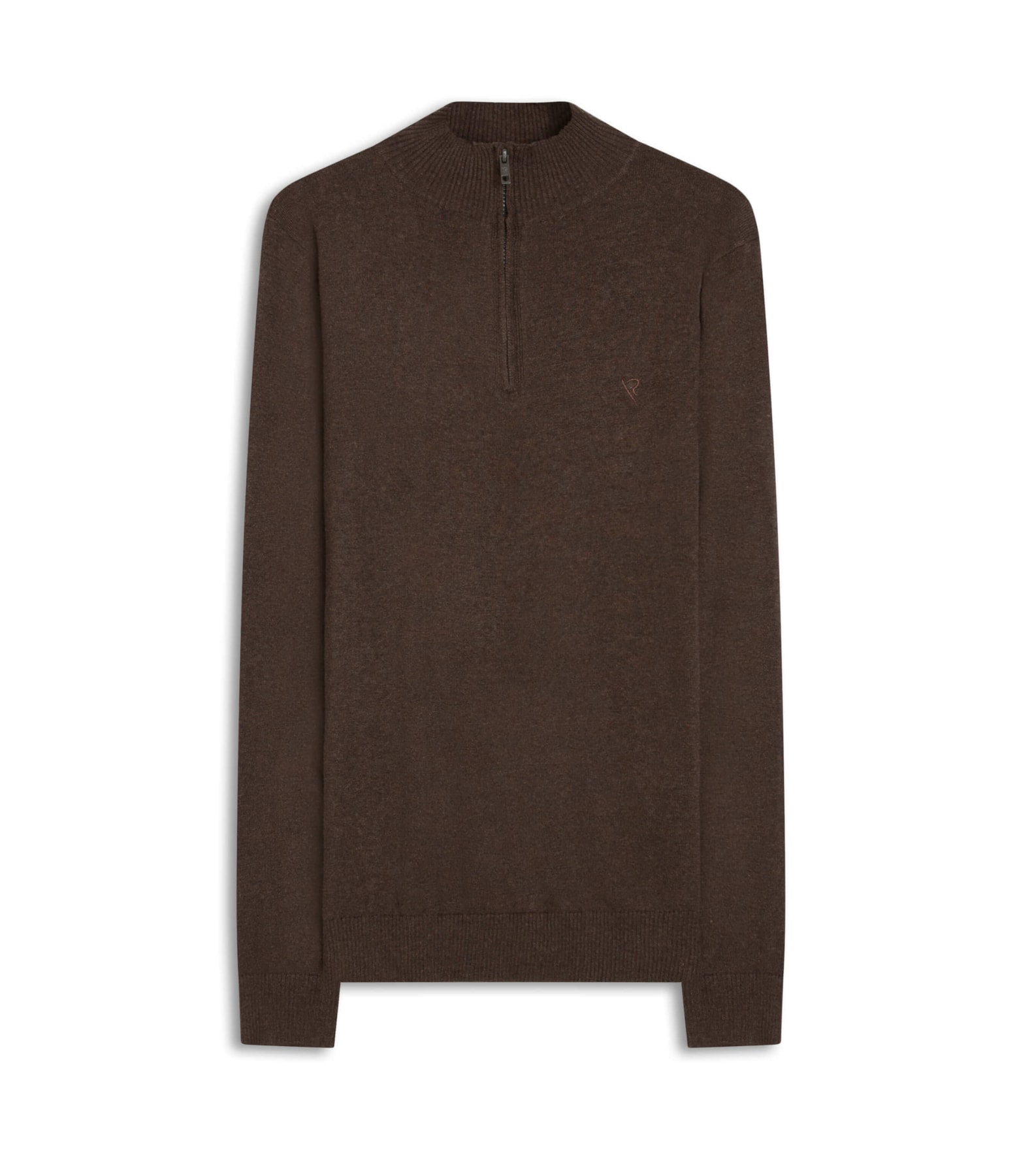 Tricot Cashmere Gola Com Ziper Tabaco