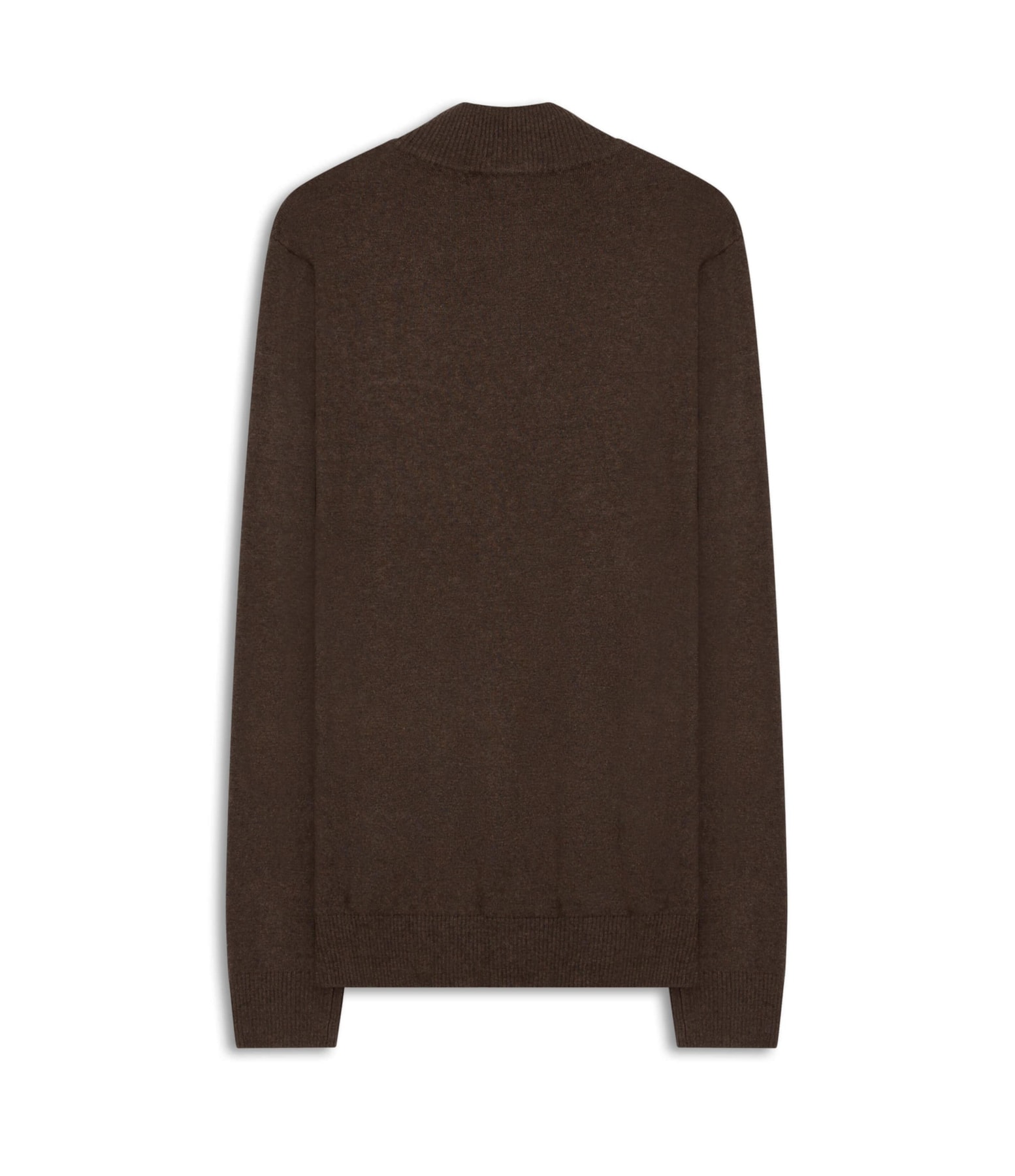 Tricot Cashmere Gola Com Ziper Tabaco