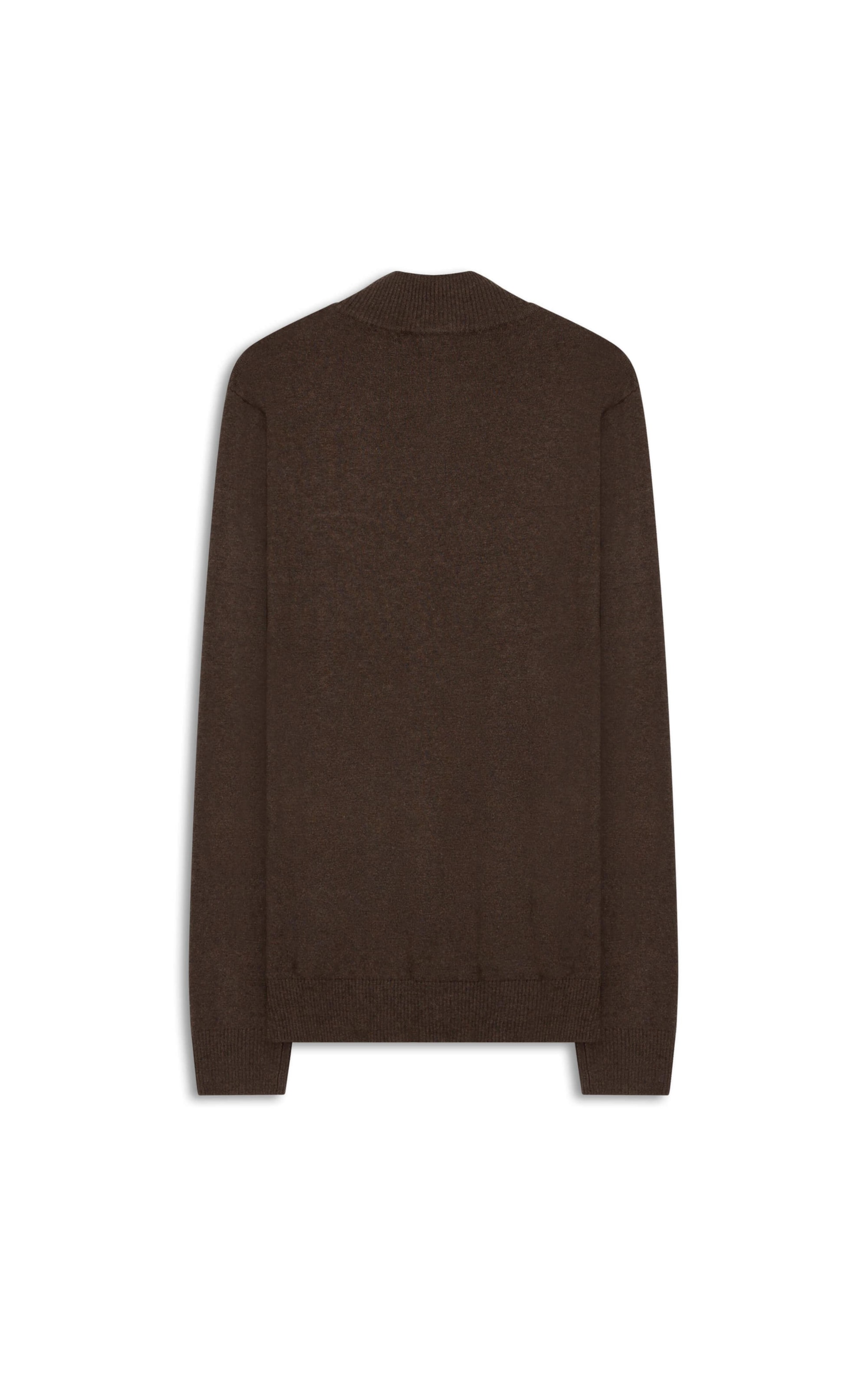 Tricot Cashmere Gola Com Ziper Tabaco