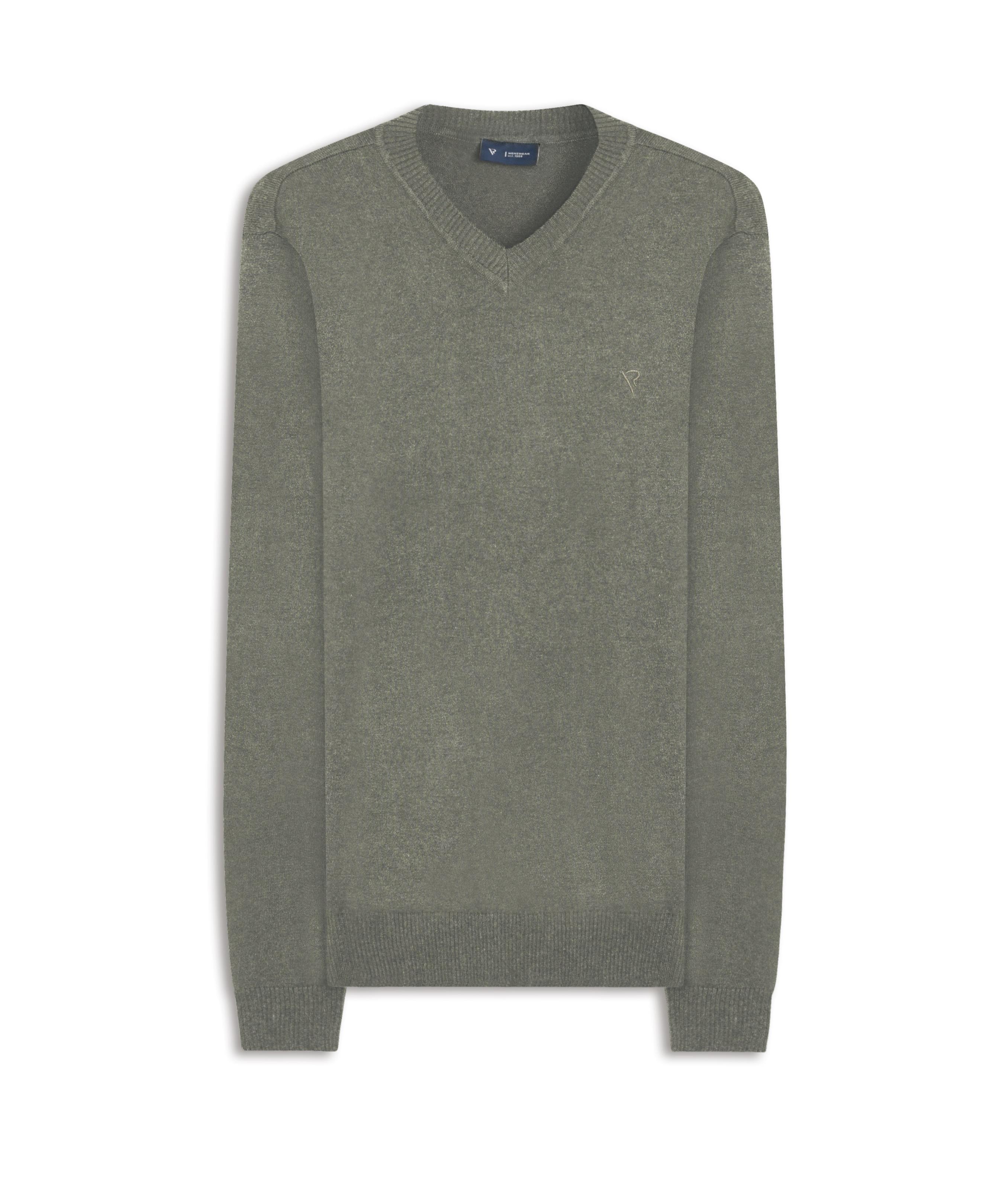 Tricot Cashmere Gola v Verde Oliva