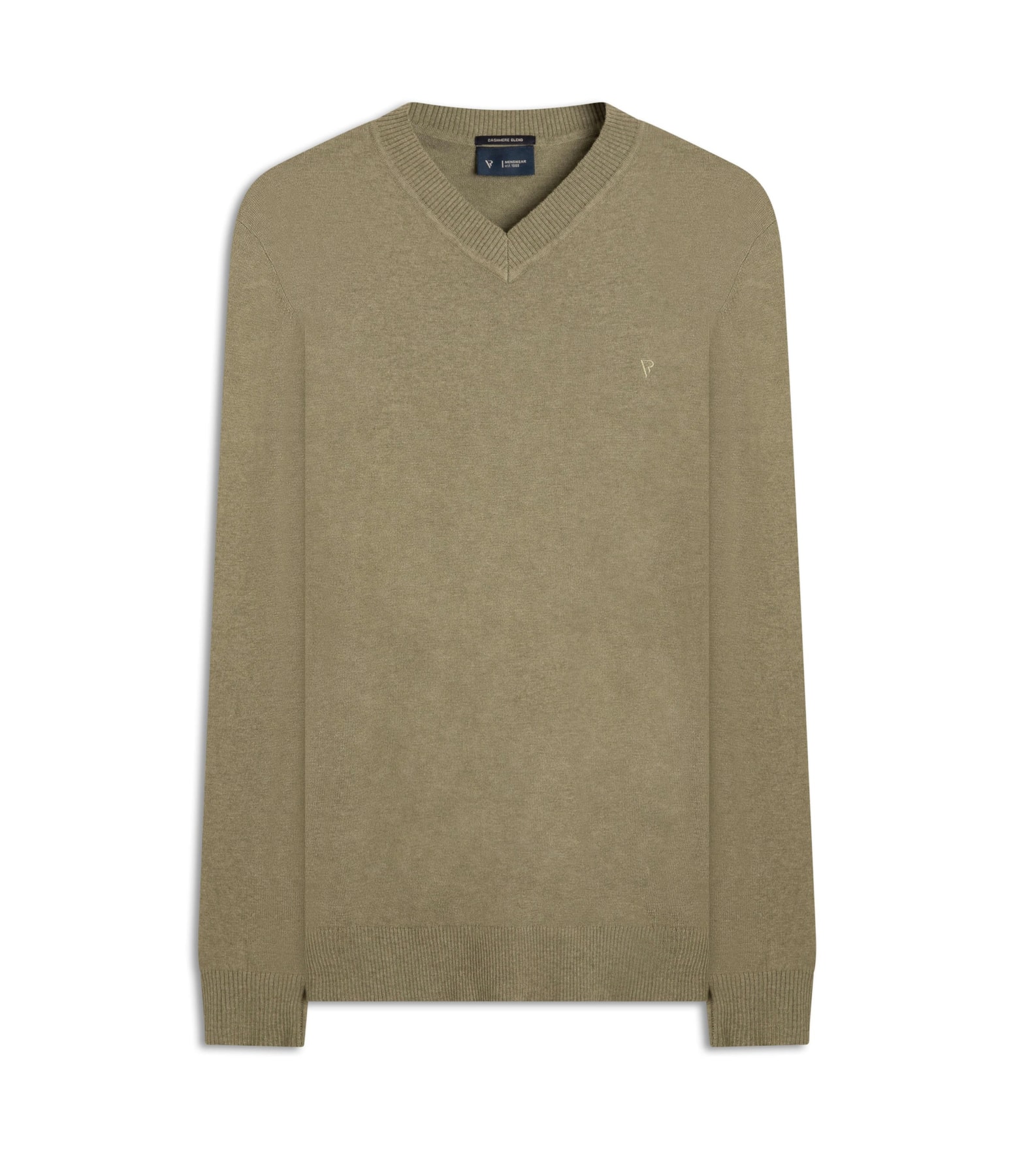 Tricot Cashmere Gola v Verde Oliva