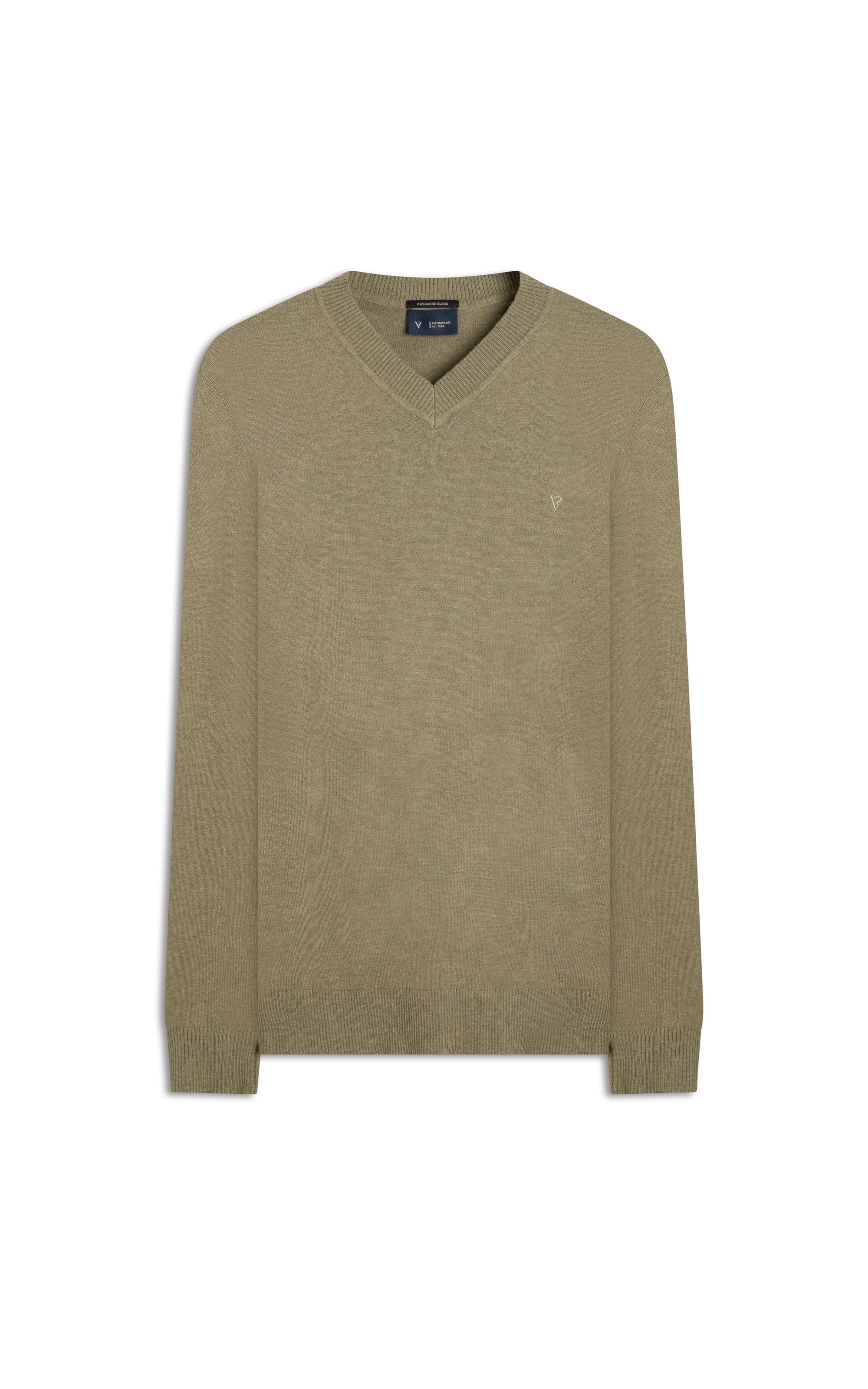 Tricot Cashmere Gola v Verde Oliva