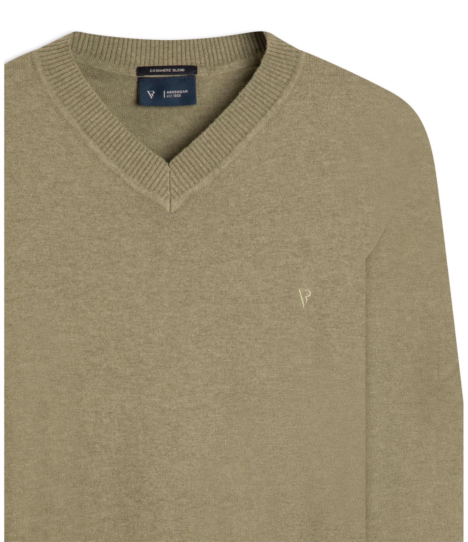 Tricot Cashmere Gola v Verde Oliva