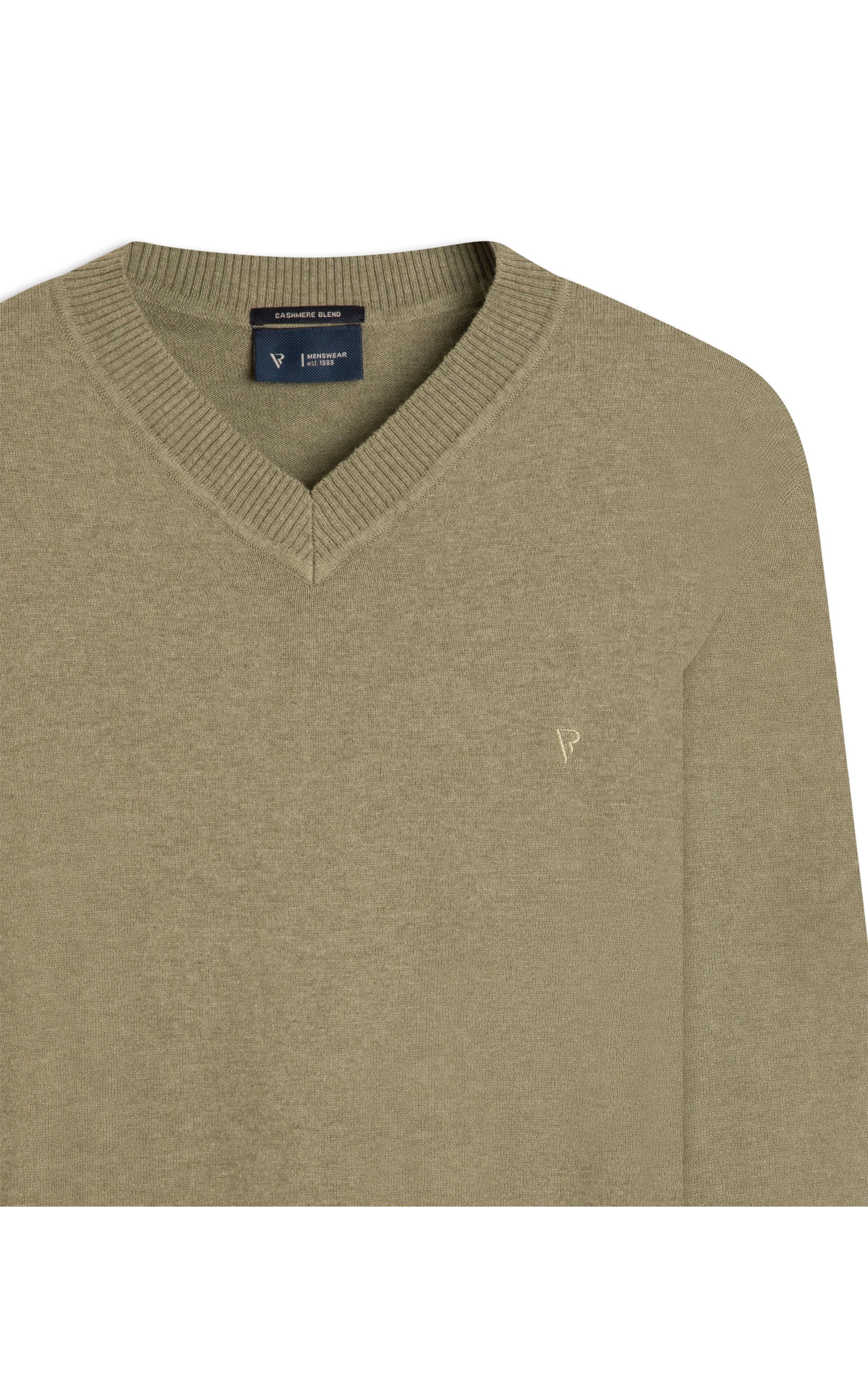Tricot Cashmere Gola v Verde Oliva