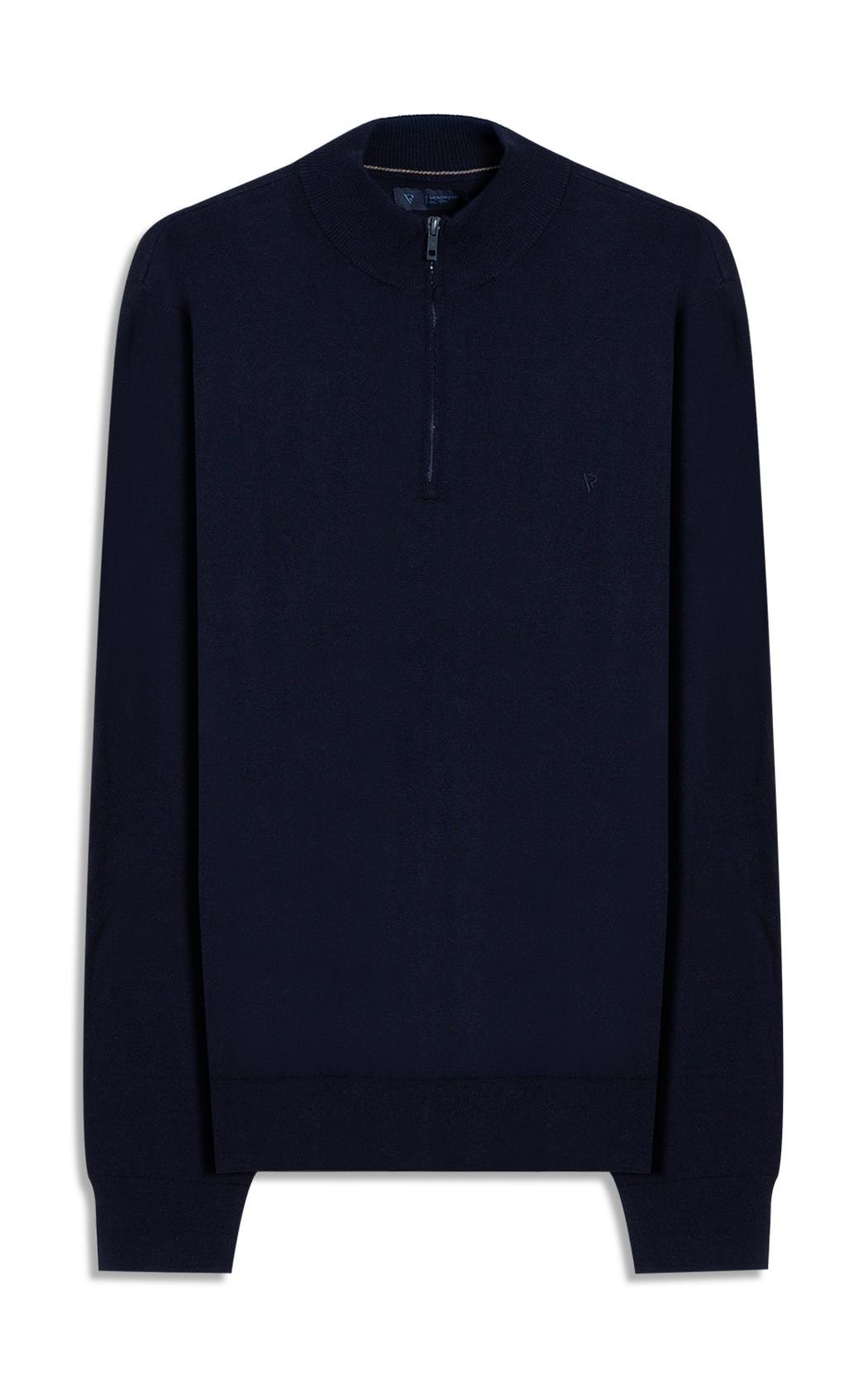 Tricot Meio Ziper Dark Navy
