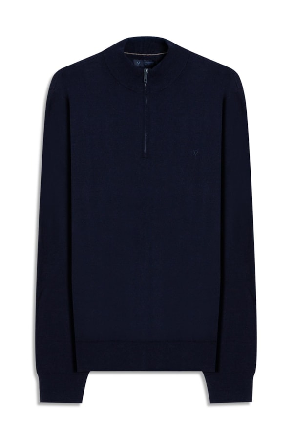 Tricot Cashmere Ziper Dark Navy