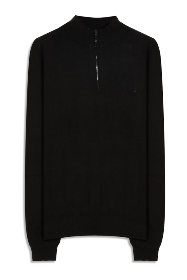 Tricot Cashmere Ziper Preto