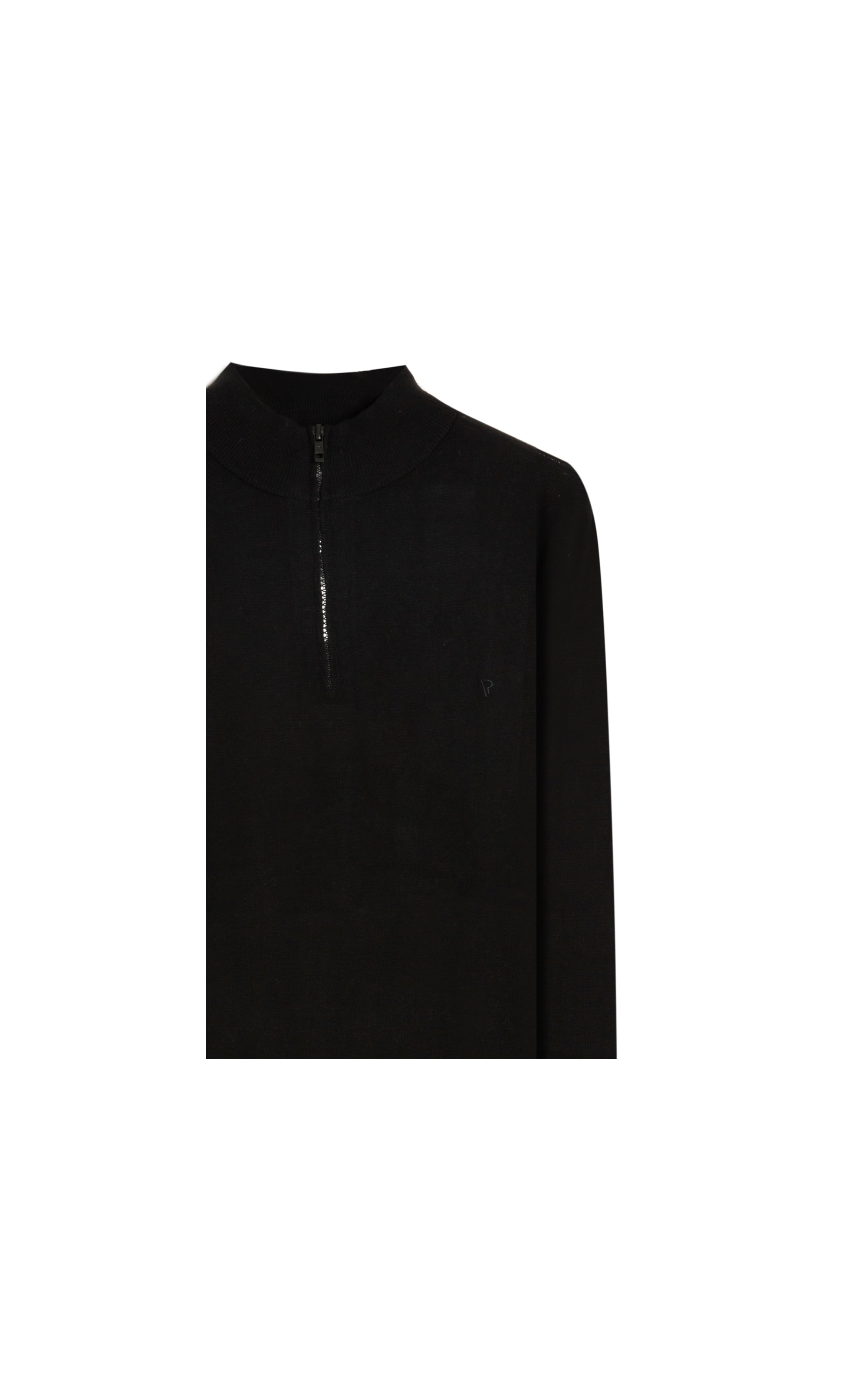 Tricot Cashmere Ziper Preto