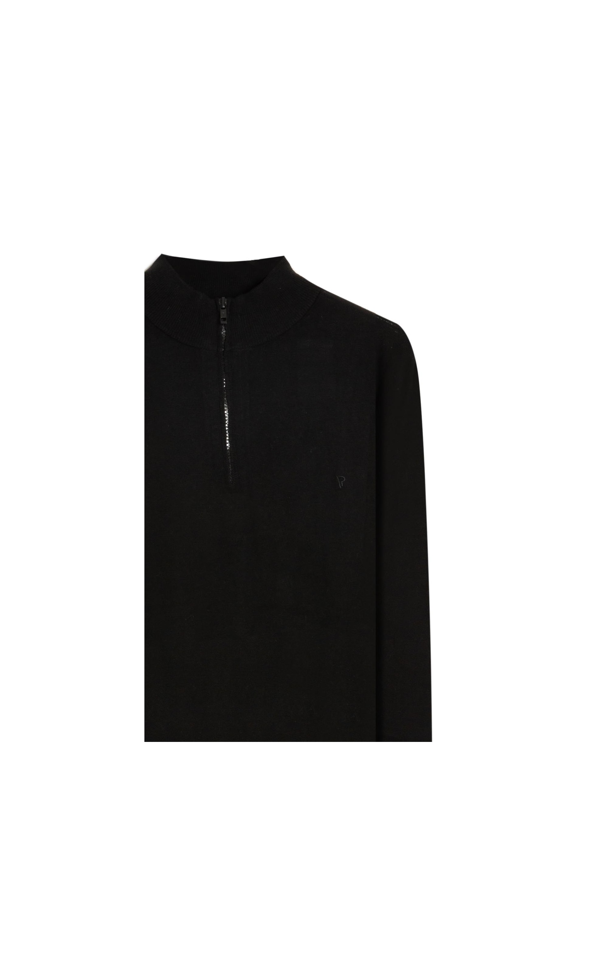 Tricot Cashmere Ziper Preto