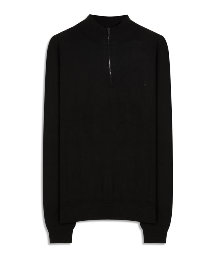 Tricot Cashmere Ziper Preto