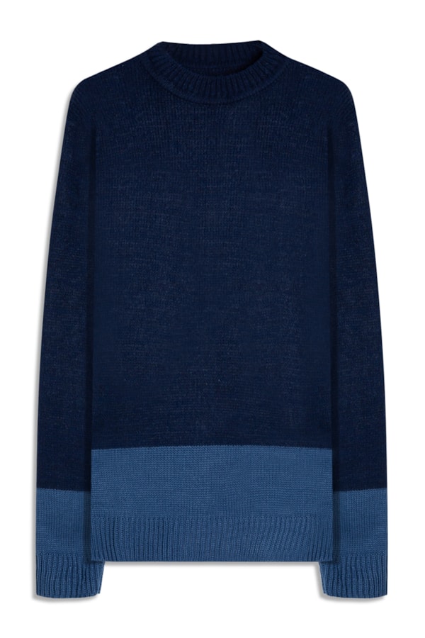 Tricot Color Block Marinho