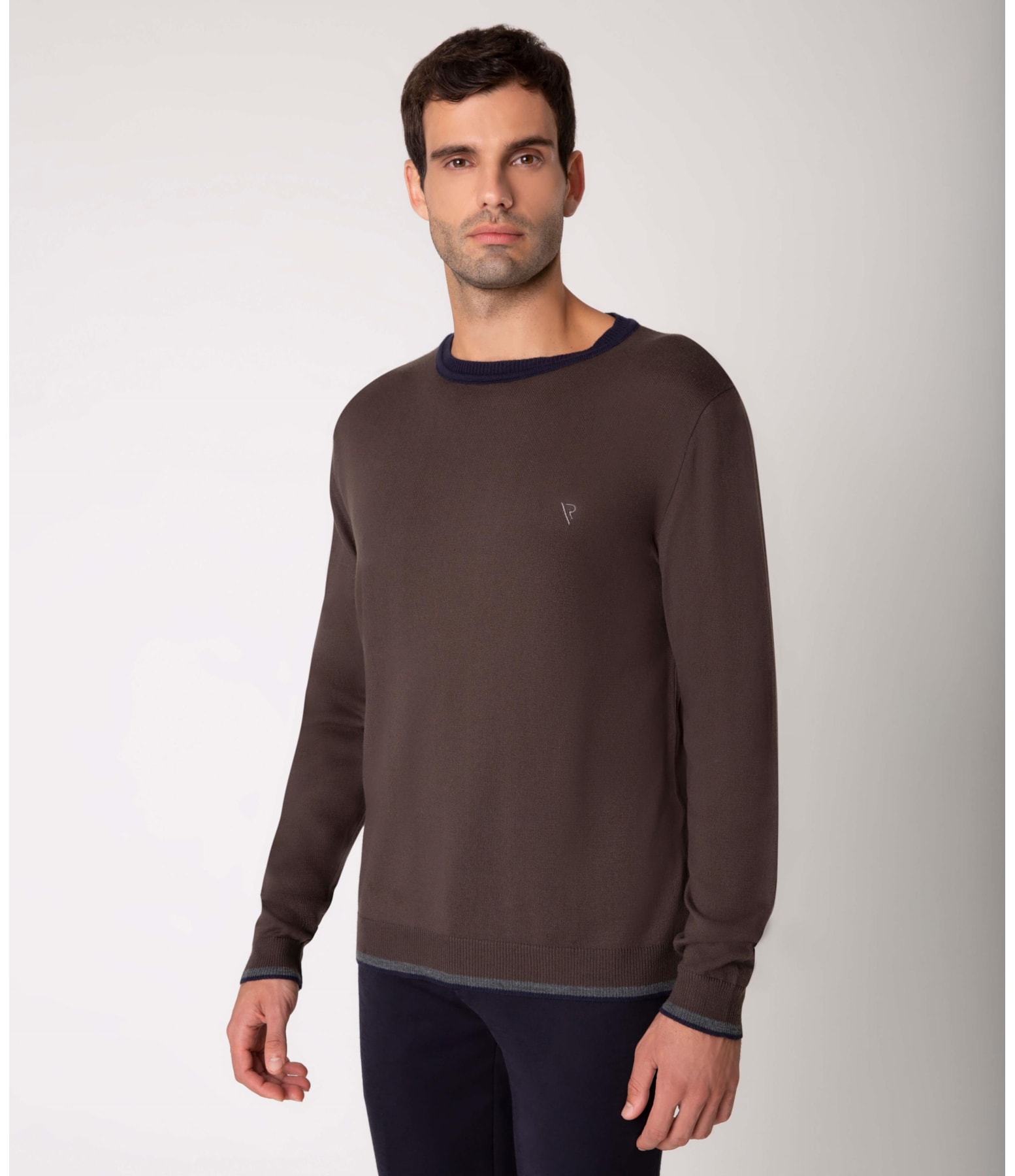 Tricot Color Block Two Tones Marrom