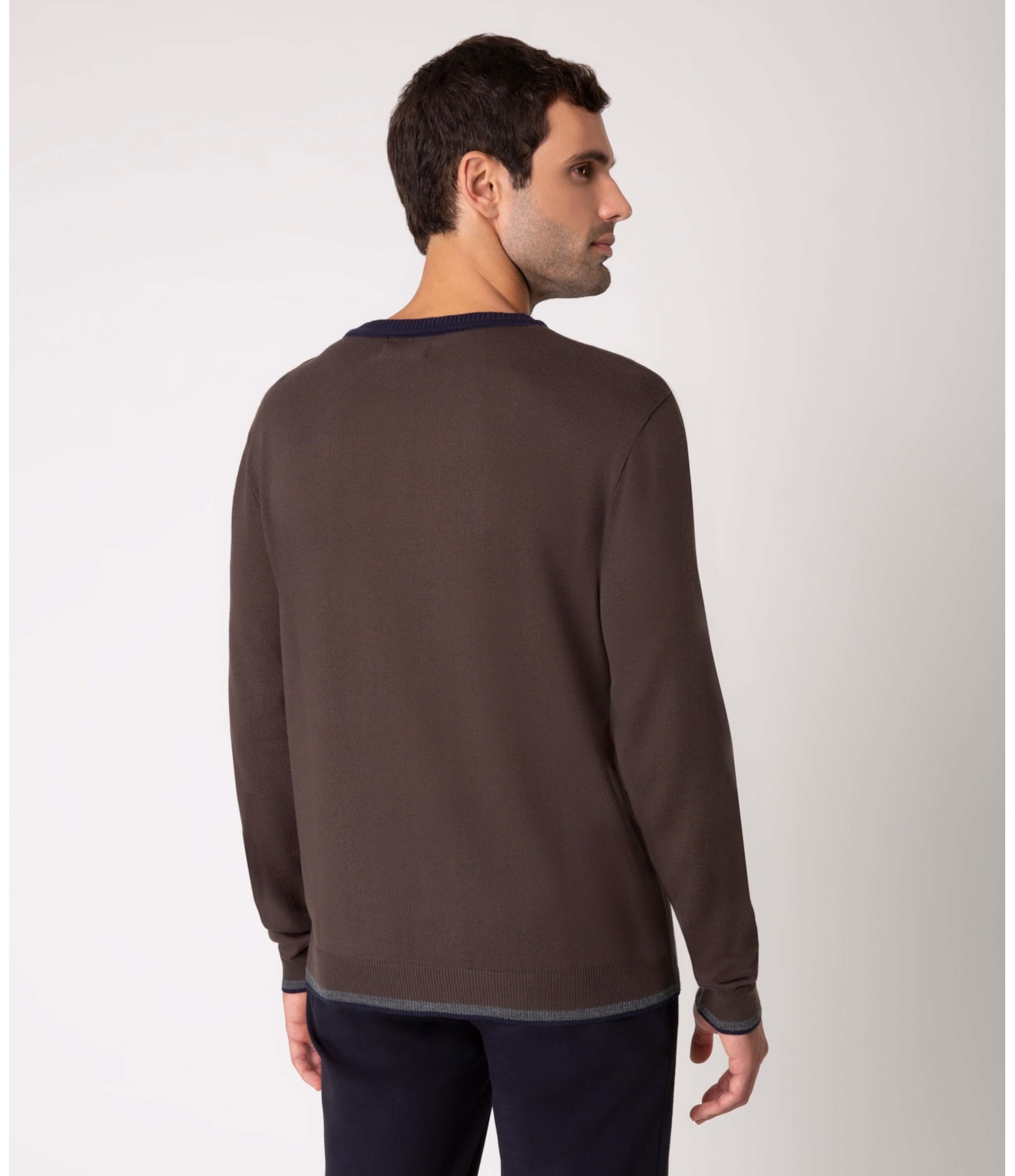 Tricot Color Block Two Tones Marrom