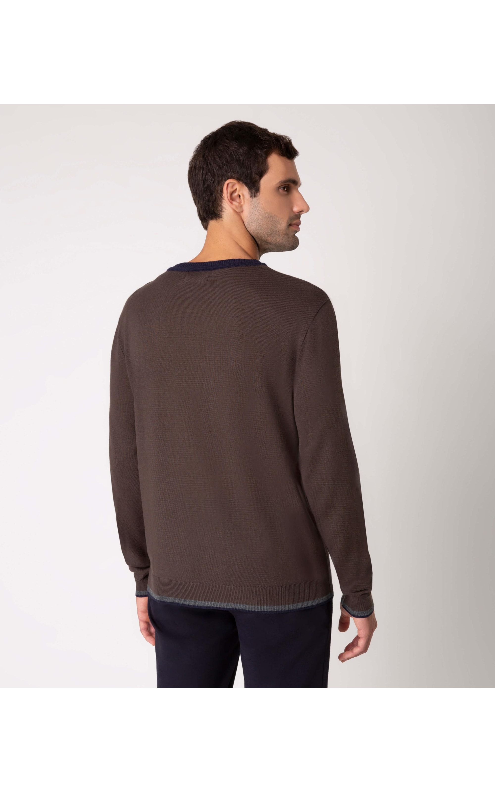 Tricot Color Block Two Tones Marrom